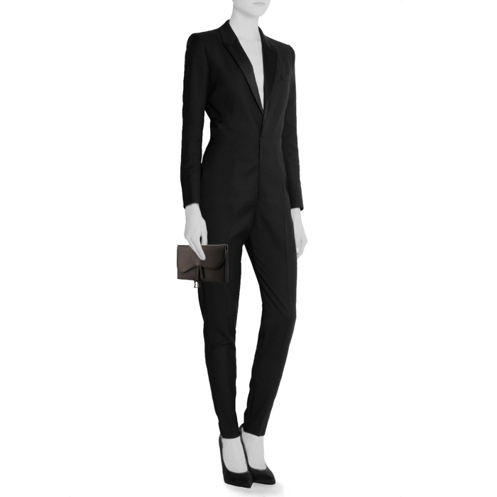 Dior Slim Saddle handbag/clutch in black leather1:1High-quality replica