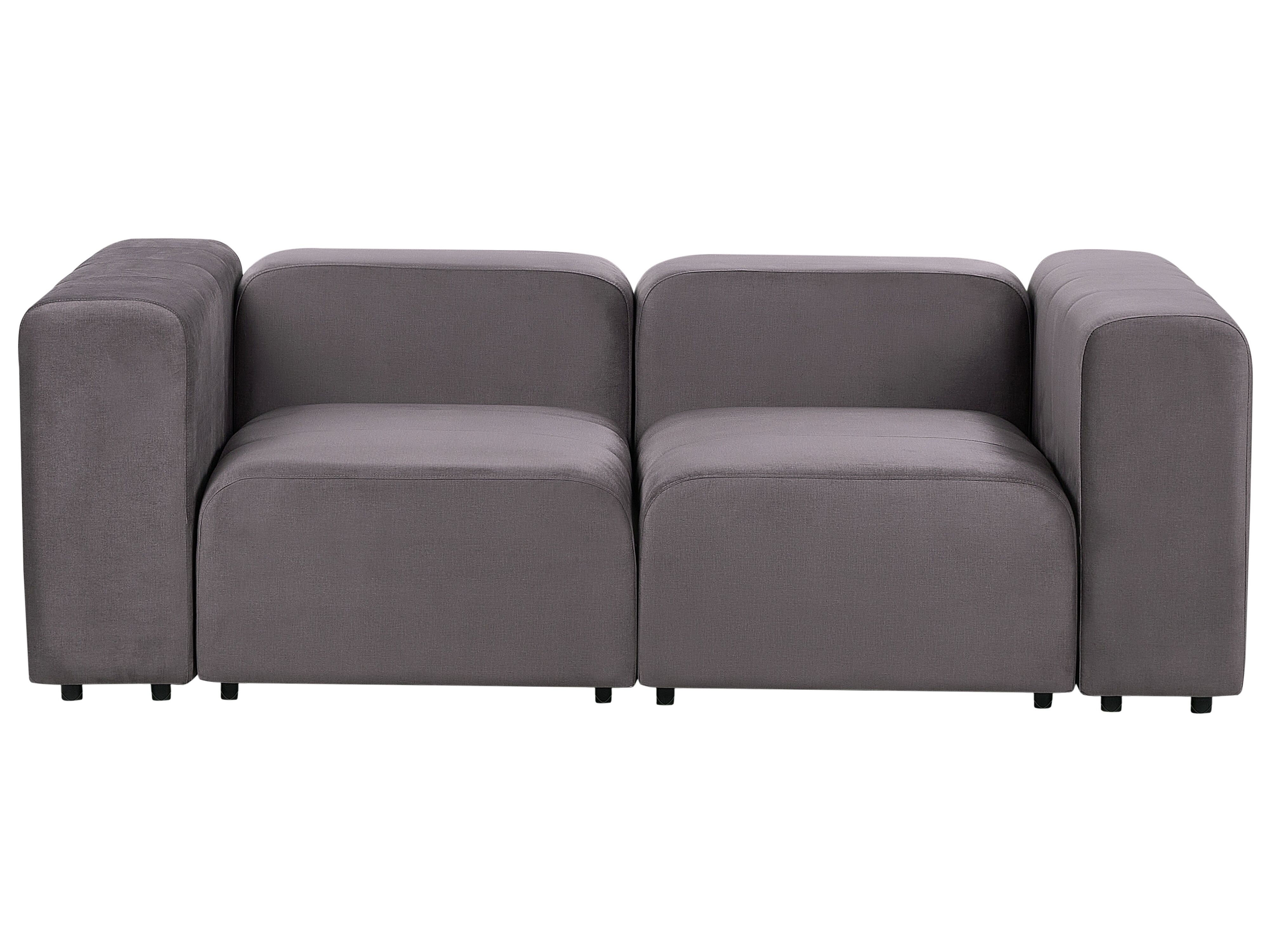 Modular Sofa 2 Seater FALSTERBO Velvet Dark Grey