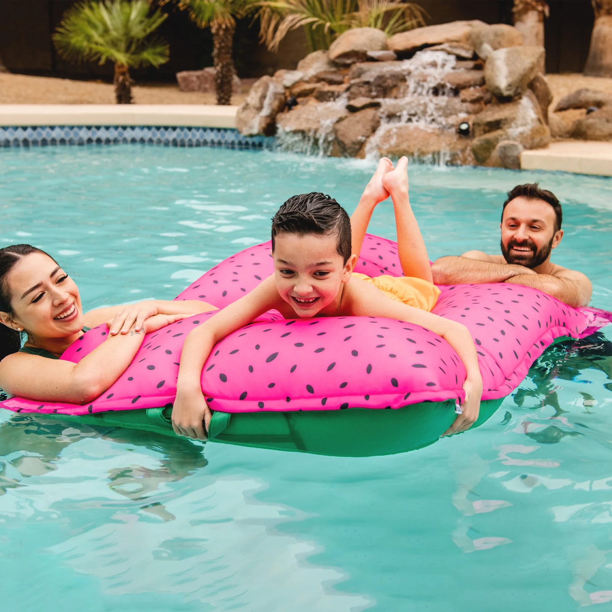 Big Joe Lagoon Lounger No Inflation Needed Pool Float, Americana Nautical Stripe Double Sided Mesh, Quick Draining Fabric, 5 feet Giant - Image 54