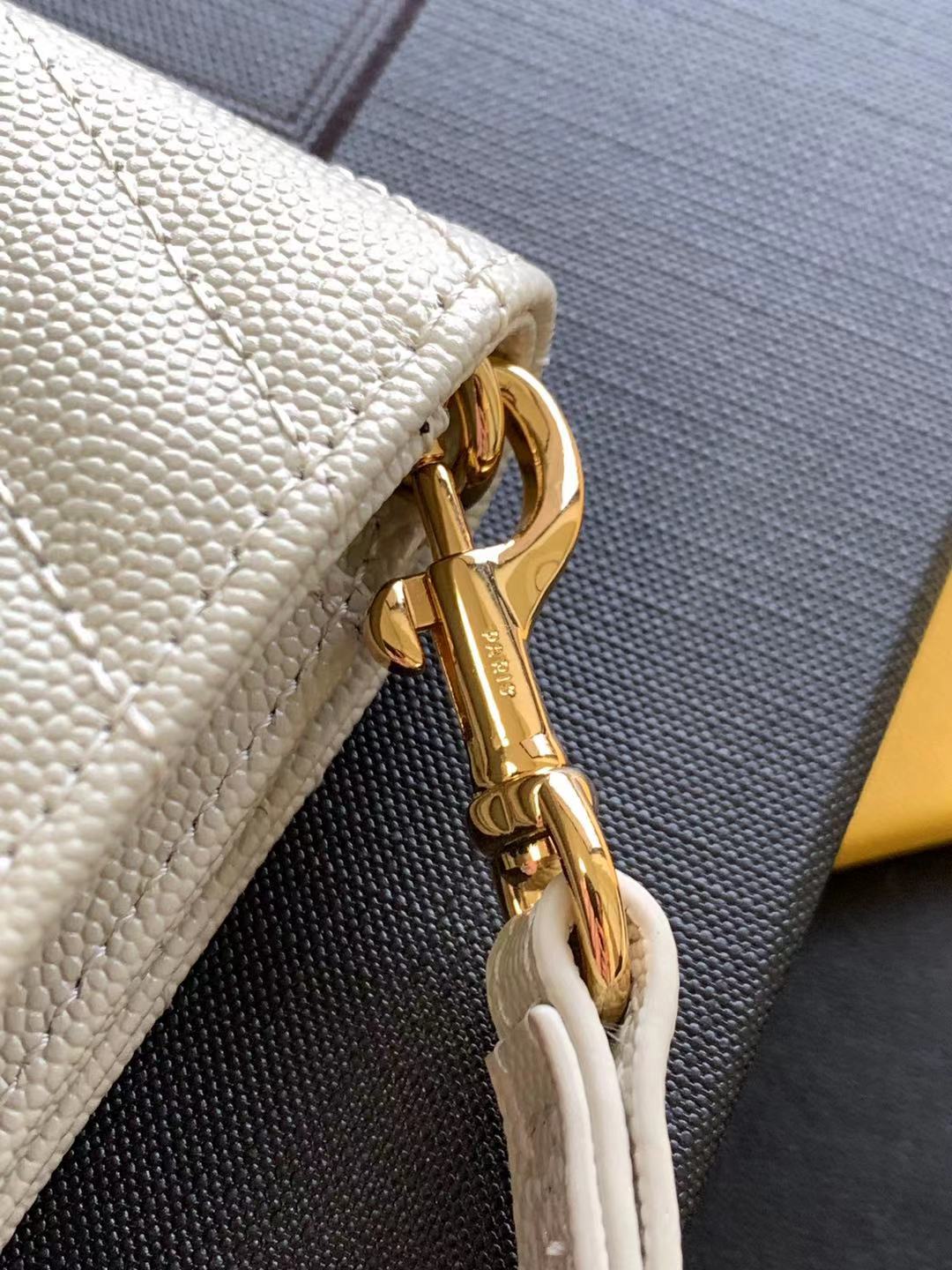 CASSANDRE SAINT LAURENT MATELASSÉ FLAP POUCH IN QUILTED GRAIN DE POUDRE EMBOSSED LEATHER