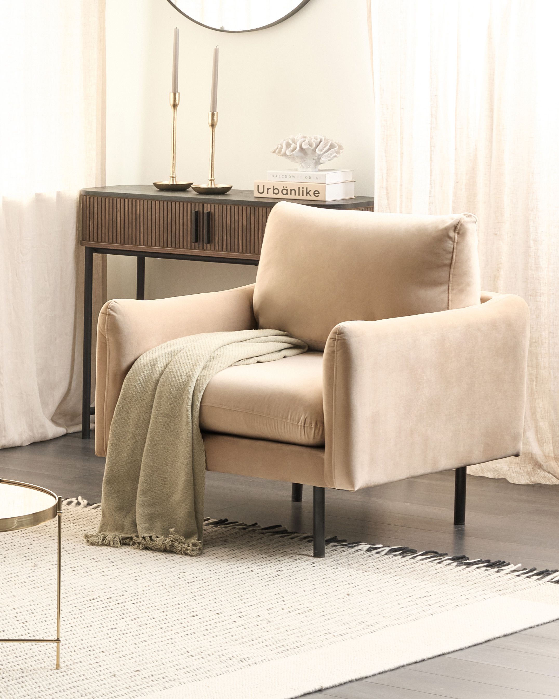 Armchair VINTERBRO Velvet Beige