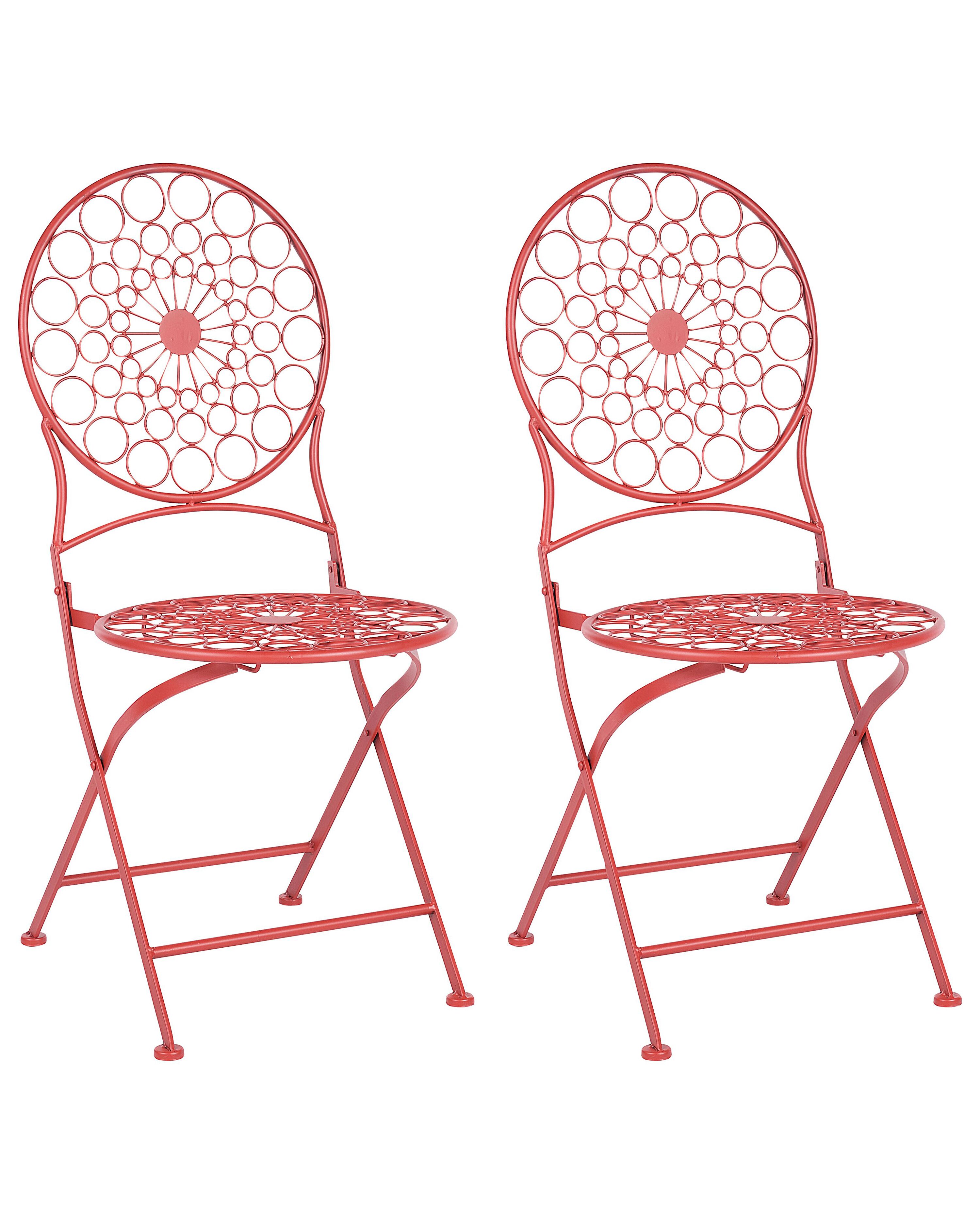 Set of 2 Garden Chairs SCARIO Metal Red