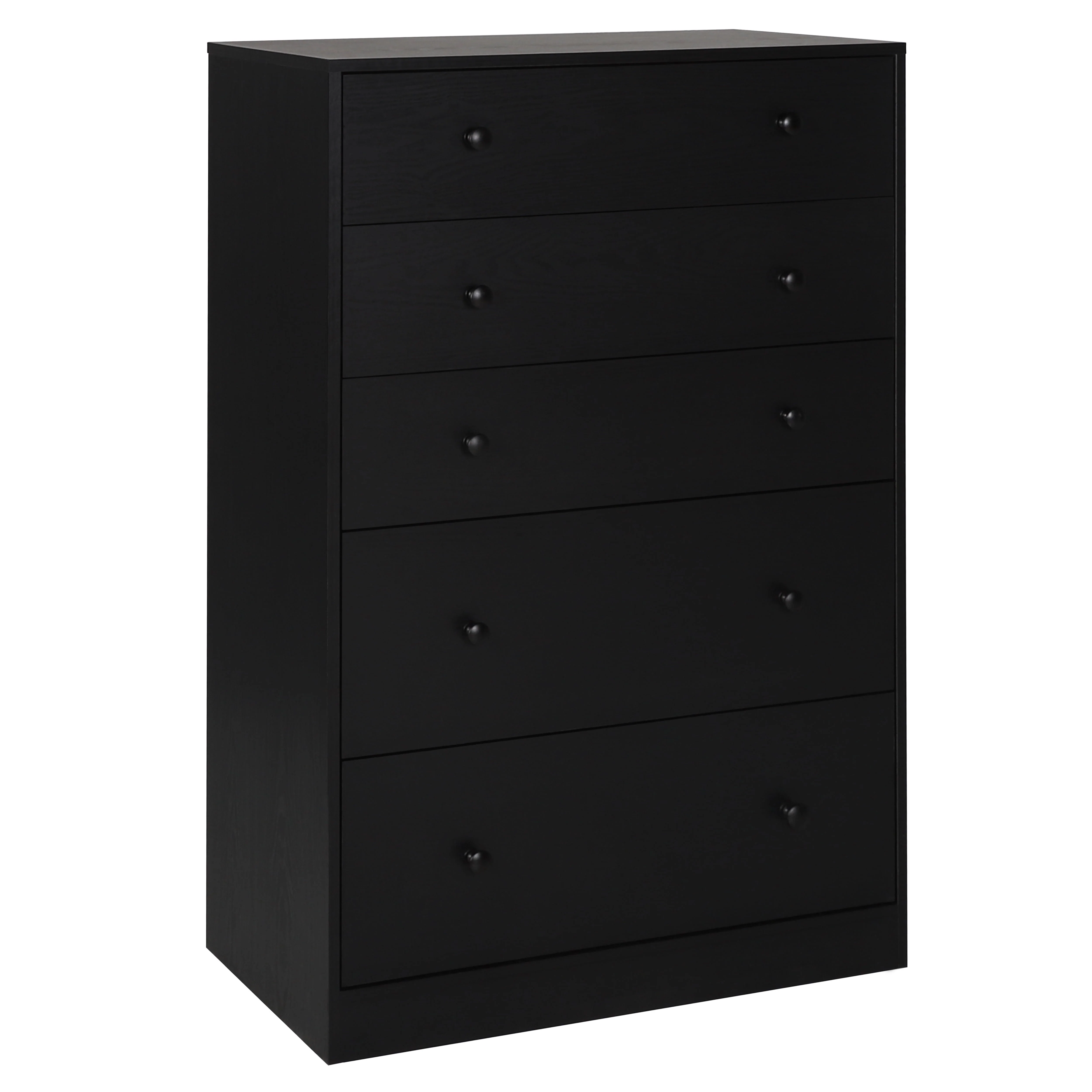 VEIKOUS 5-Drawer Dresser Chest of Oversized Natutal Wood Dresser Cabinet for Storage, Black - Image 4