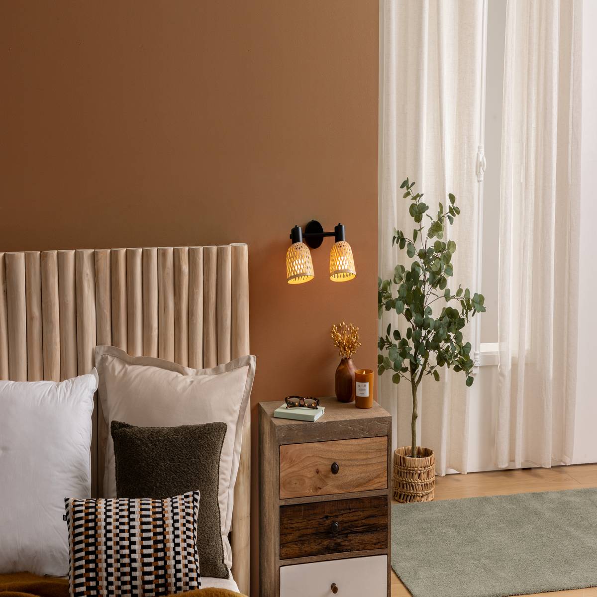 Wall/Ceiling Light "Lio" Beige, 28x17 cm