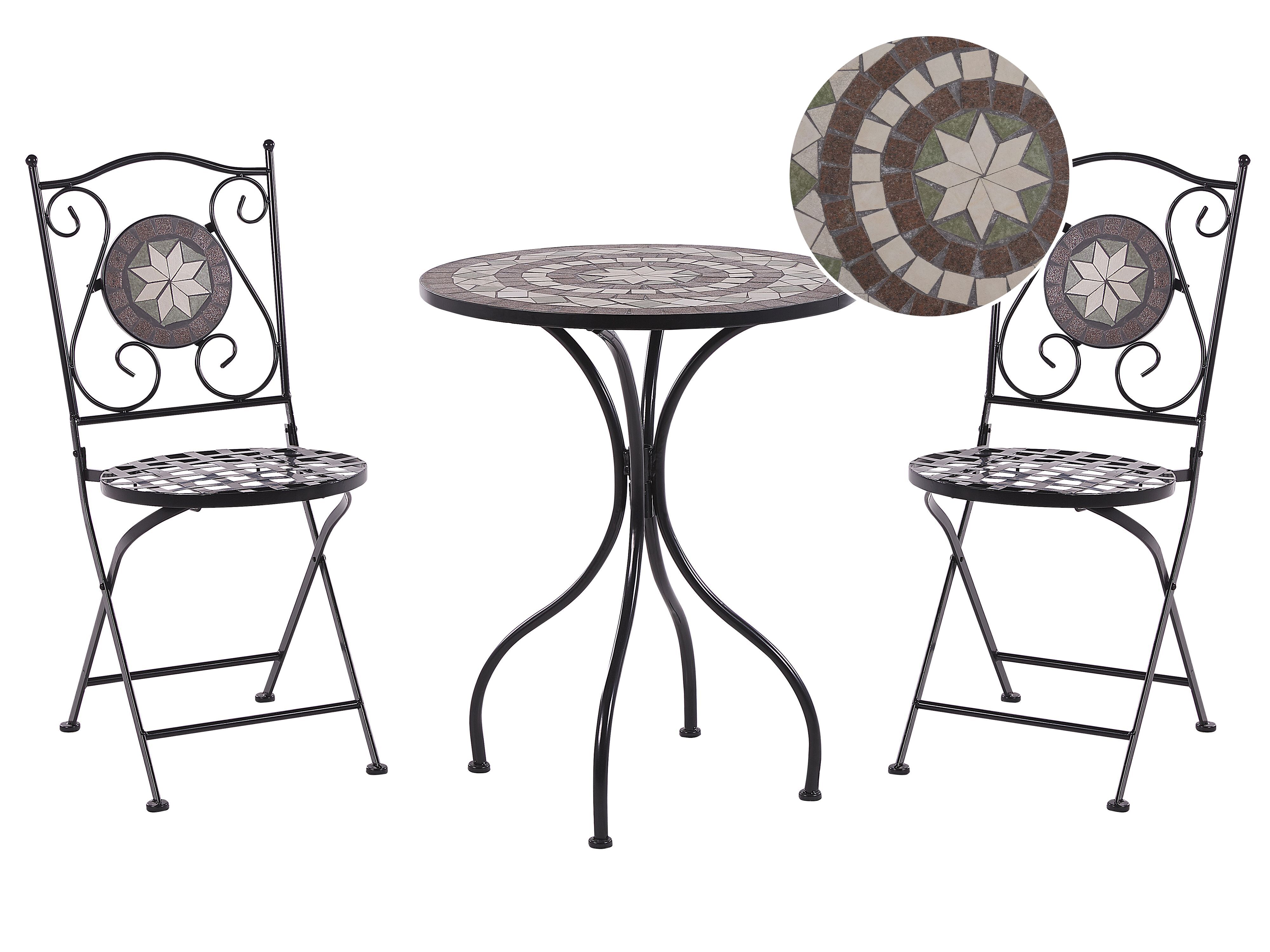 Bistro Set Folding CARIATI Metal Black