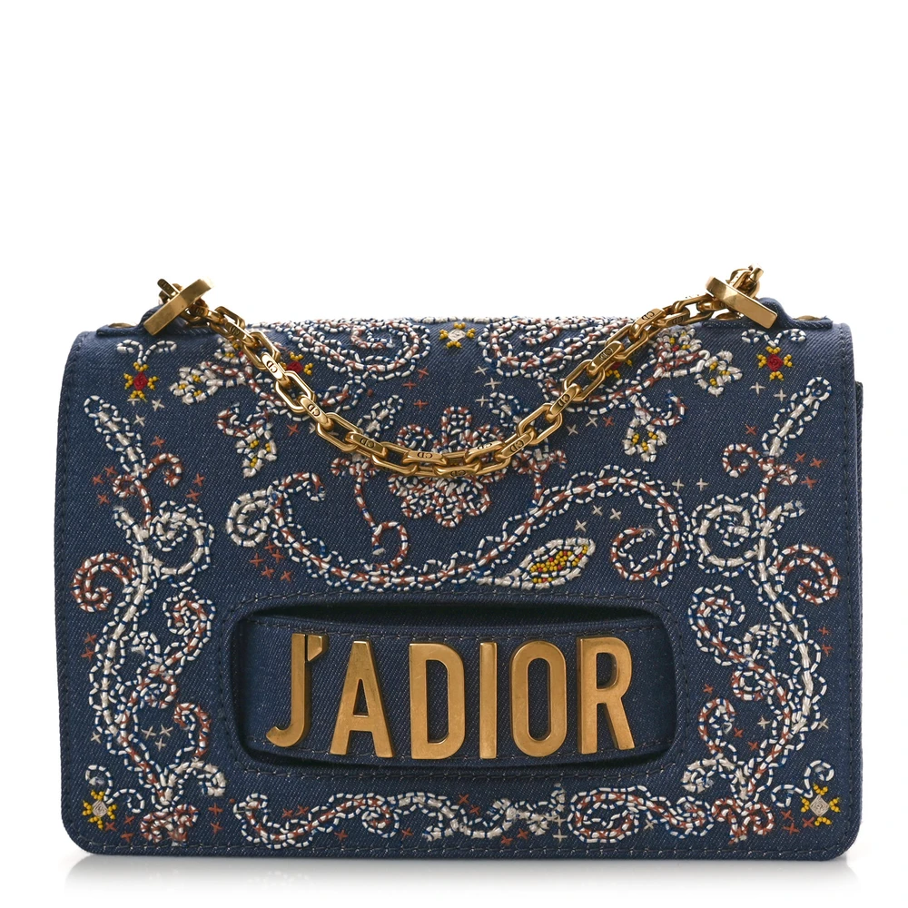 Dior J’Adior Replica Handbag with Stunning Beadwork and Gold Chain