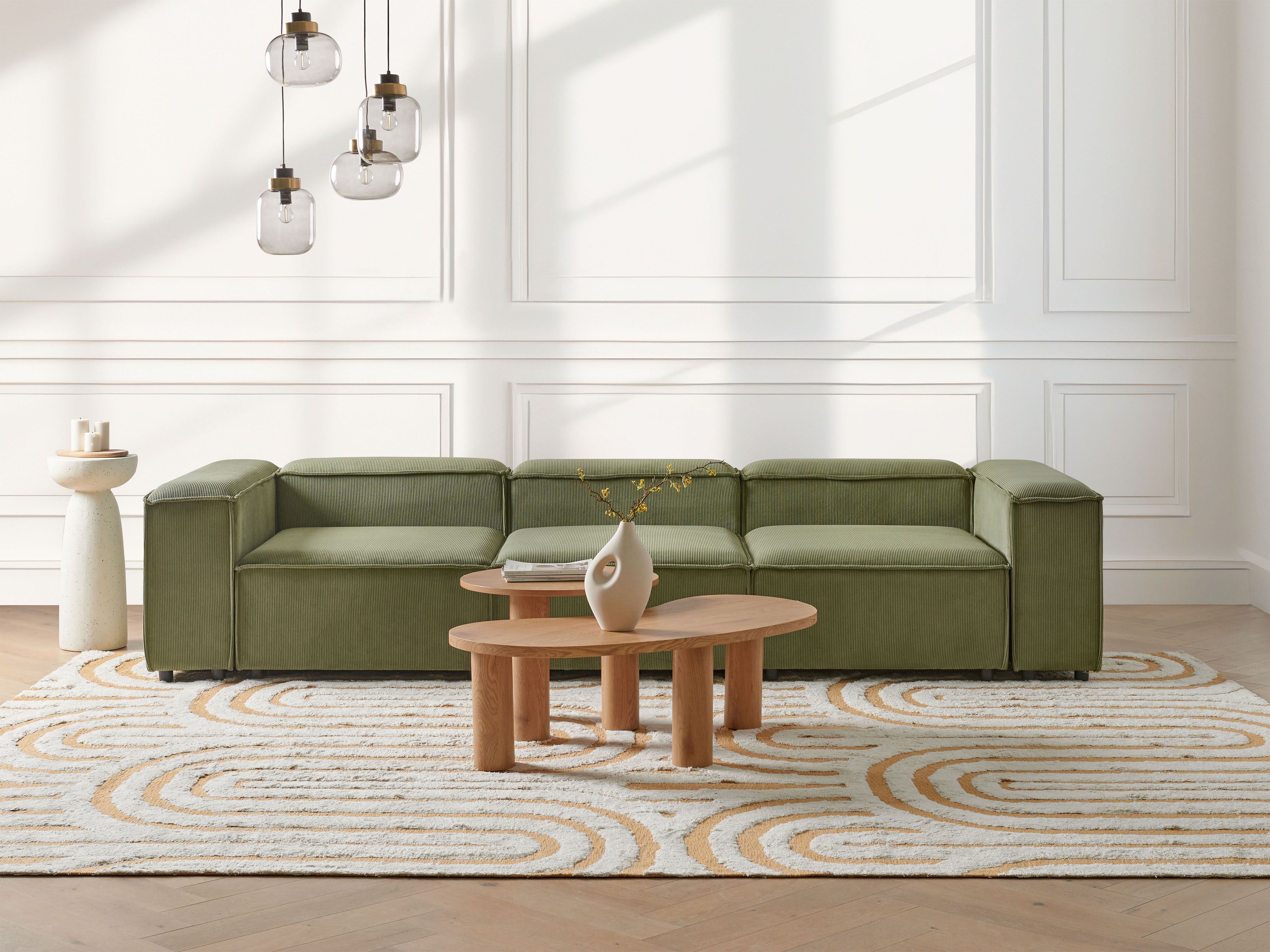 Modular Sofa 3 Seater ARDAL Corduroy Green
