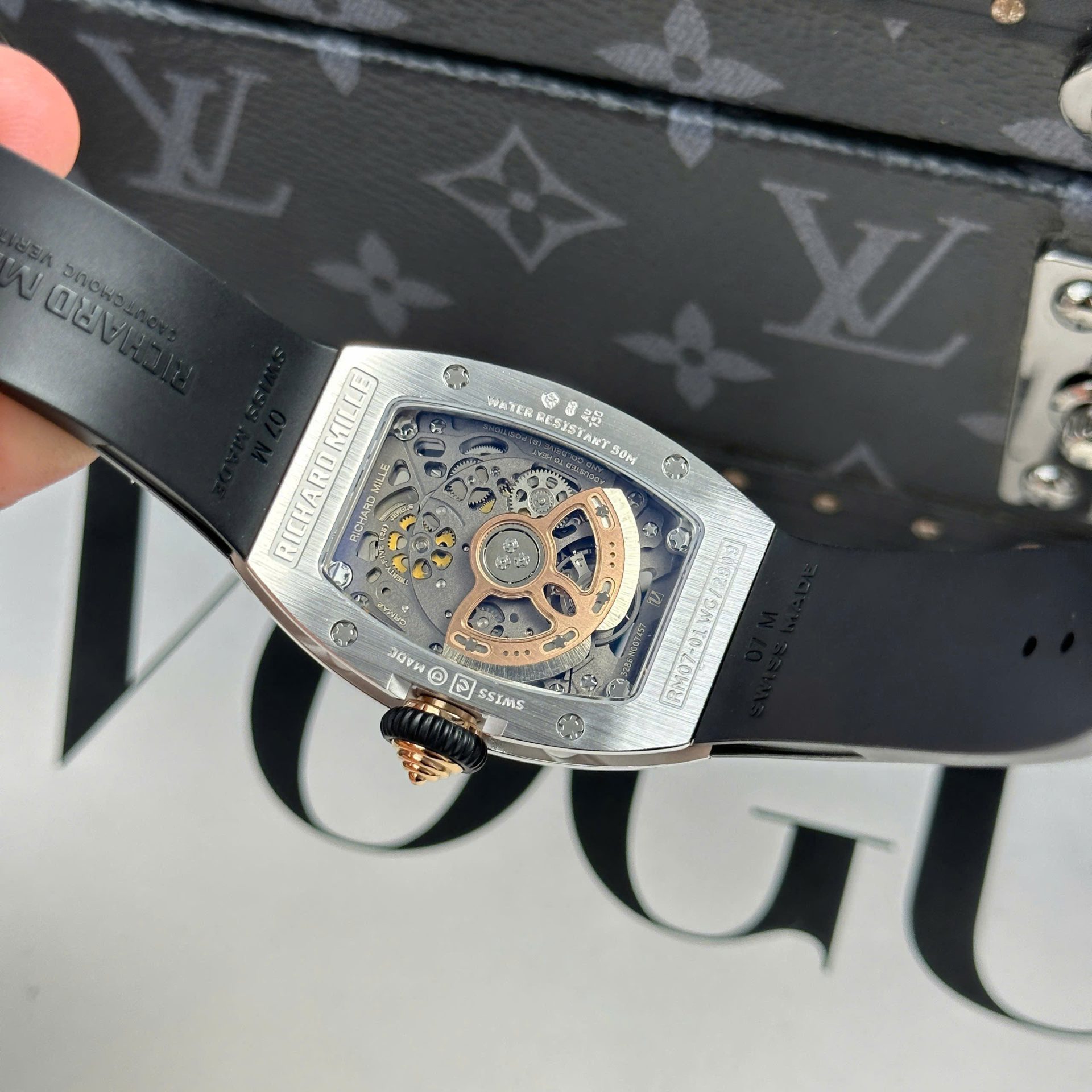 Richard Mille RM07-01 Best Replica Watches Diamonds Black Rubber Strap ZF Factory 36mm - Top club