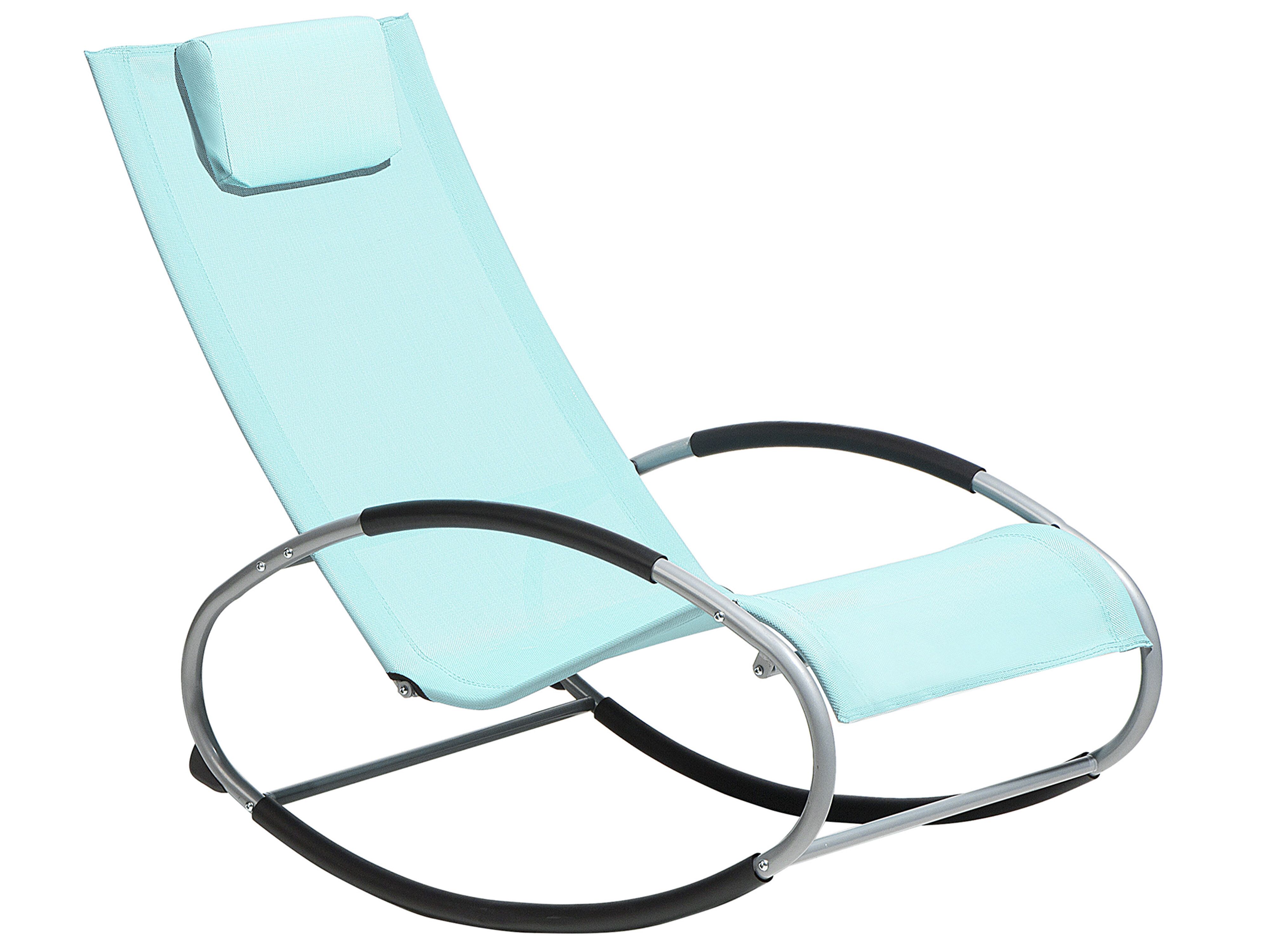 Rocking Sun Lounger CAMPO Metal Light Blue