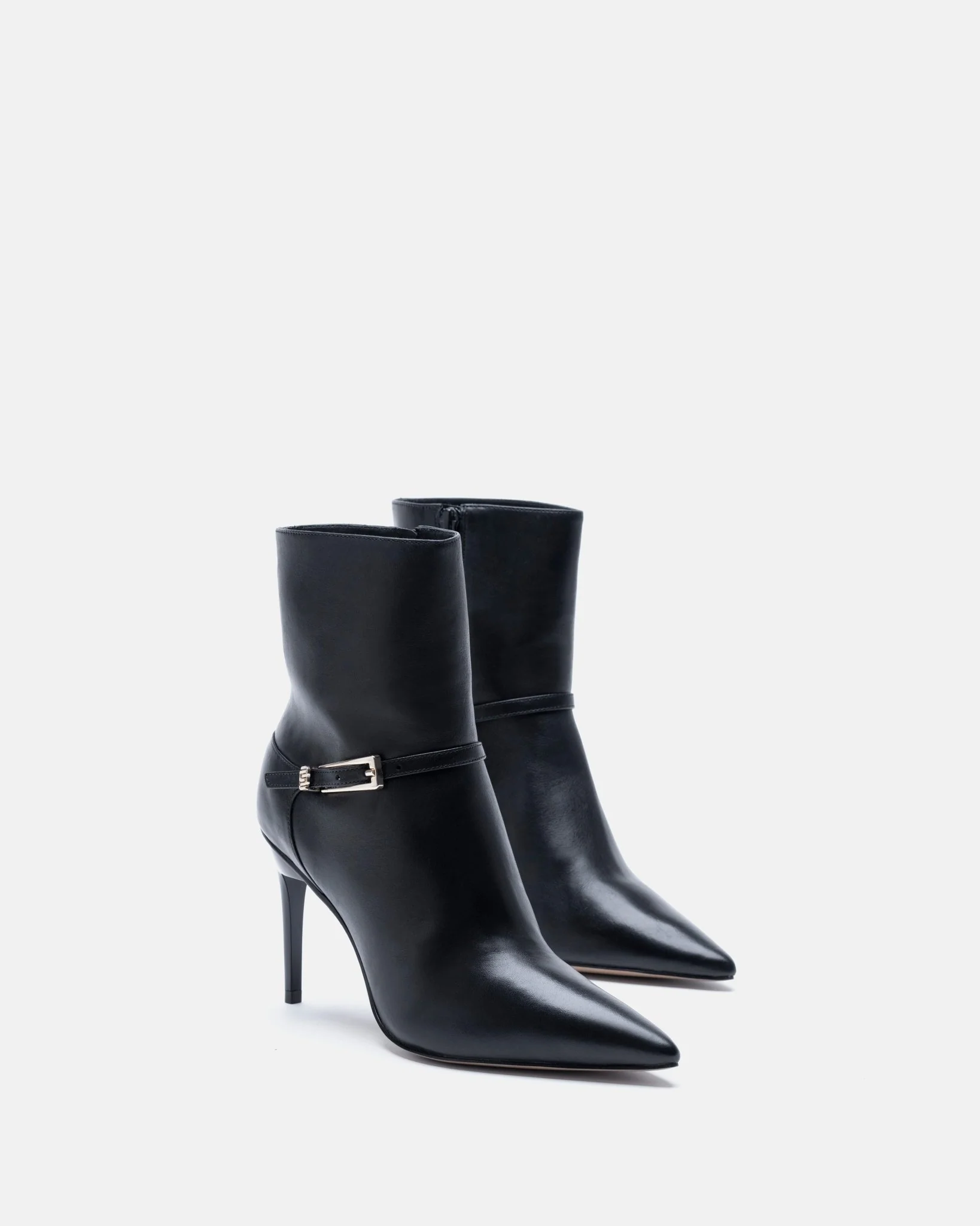 BOTTINES AVRIL - En cuir à talons noir