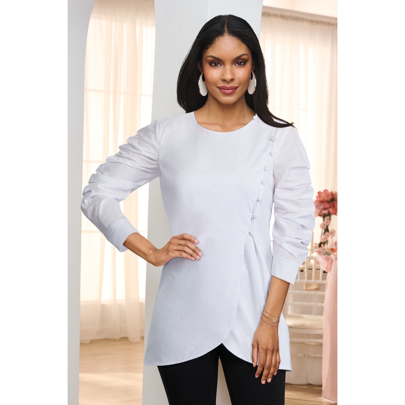 London Stretch-Poplin Tunic - MIDNIGHT VELVET CATALOG