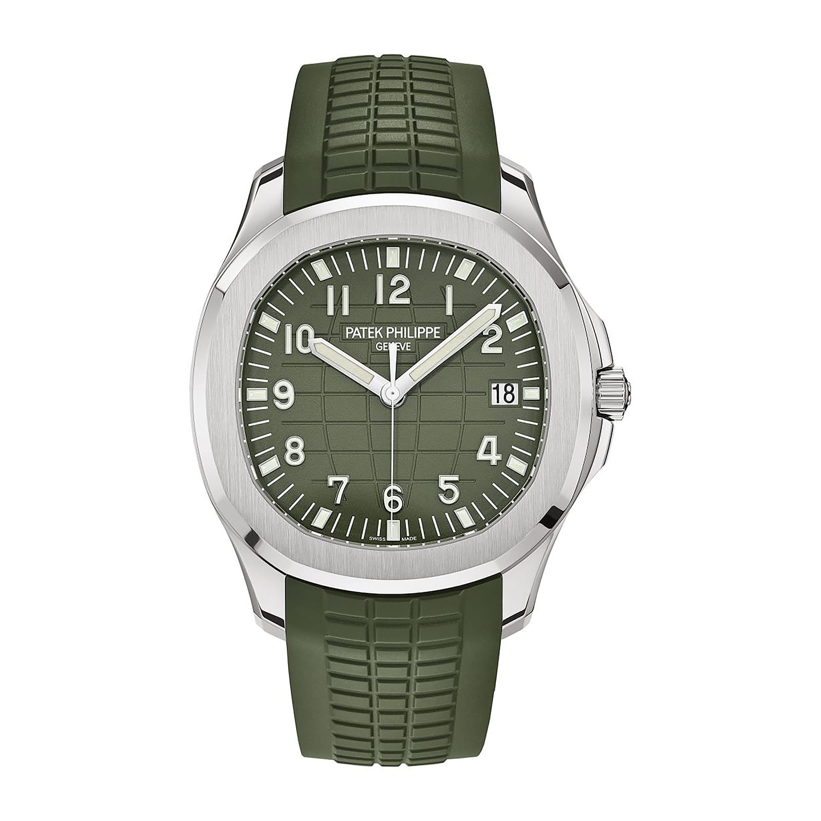 Fake Patek Philippe Replica Watch Aquanaut Jumbo White Gold Khaki Green Dial 5168G-010 3KF(1:1 replica) - Elite Watch Atelier