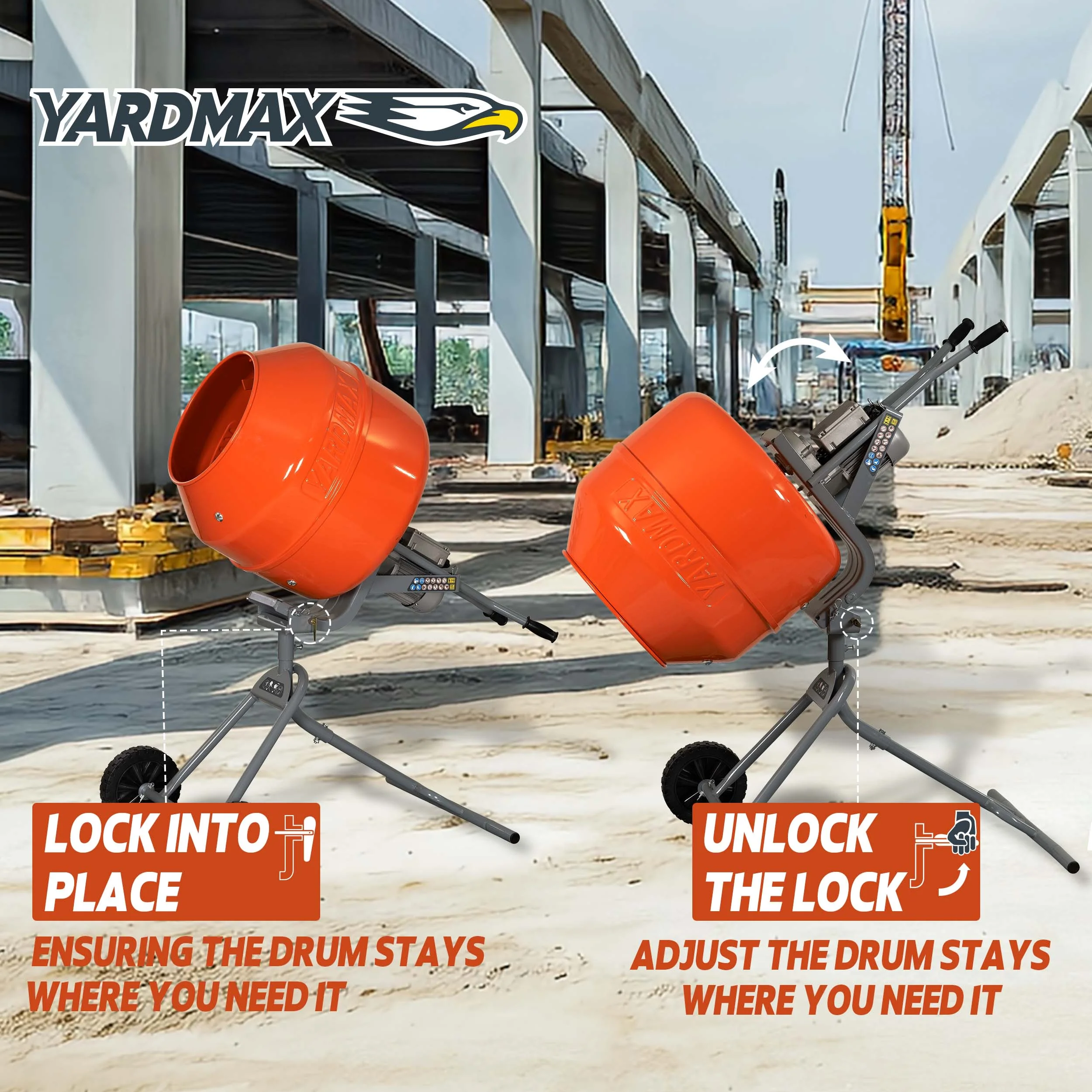 YARDMAX YM0146 5.0 cu ft CONCRETE MIXER - Image 8