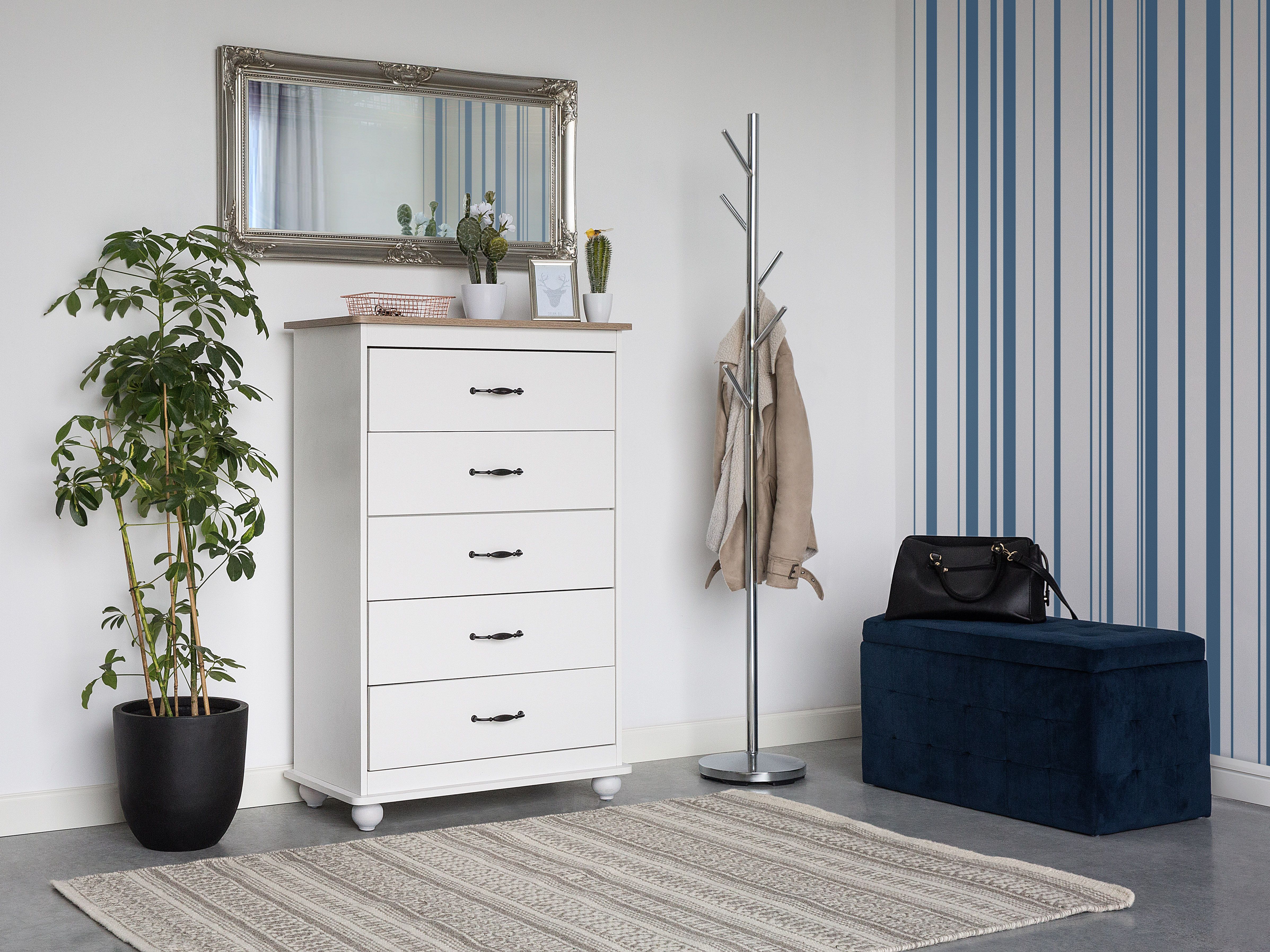 5 Drawer Chest SHARON White