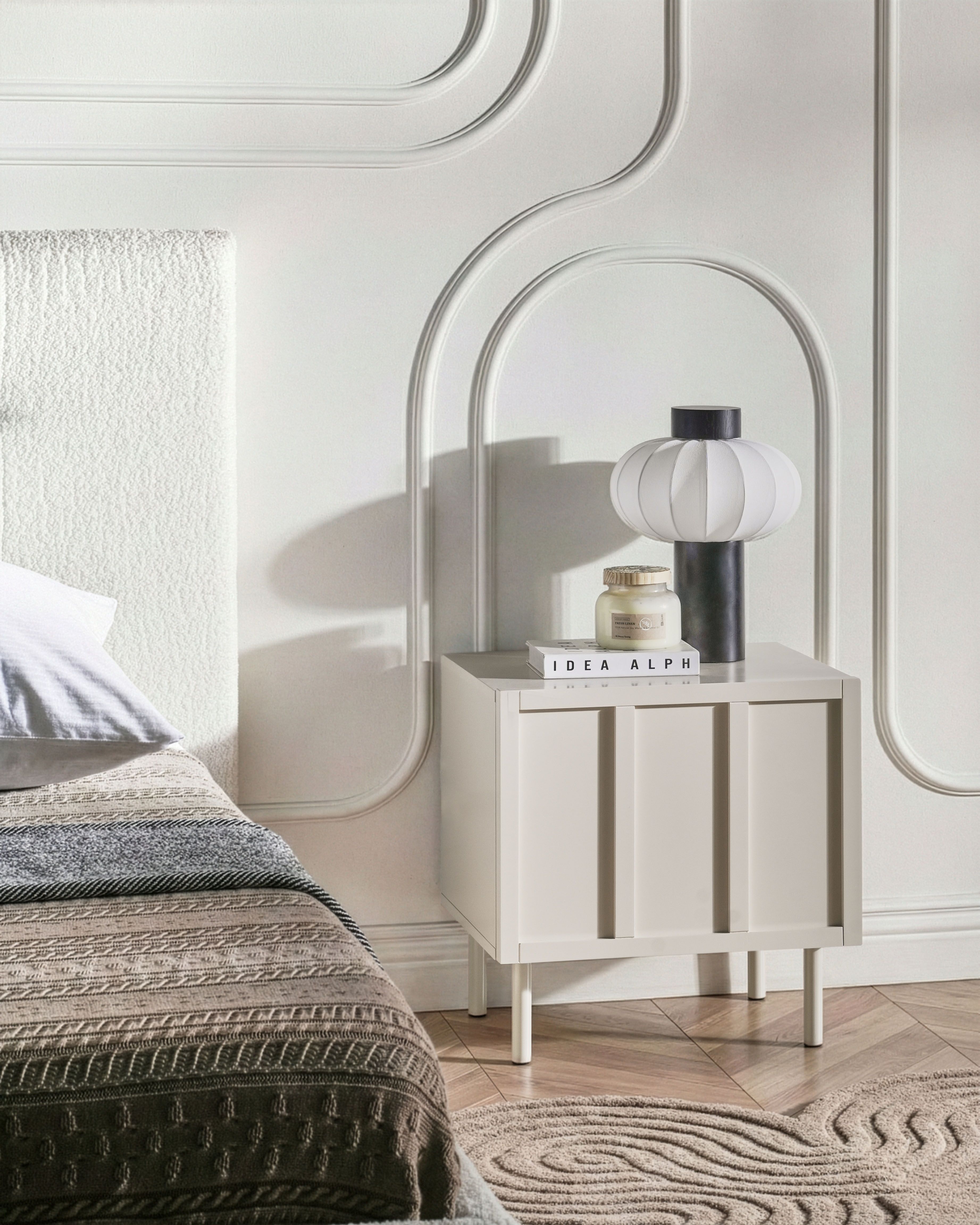 Bedside Table CLUNES Light Beige