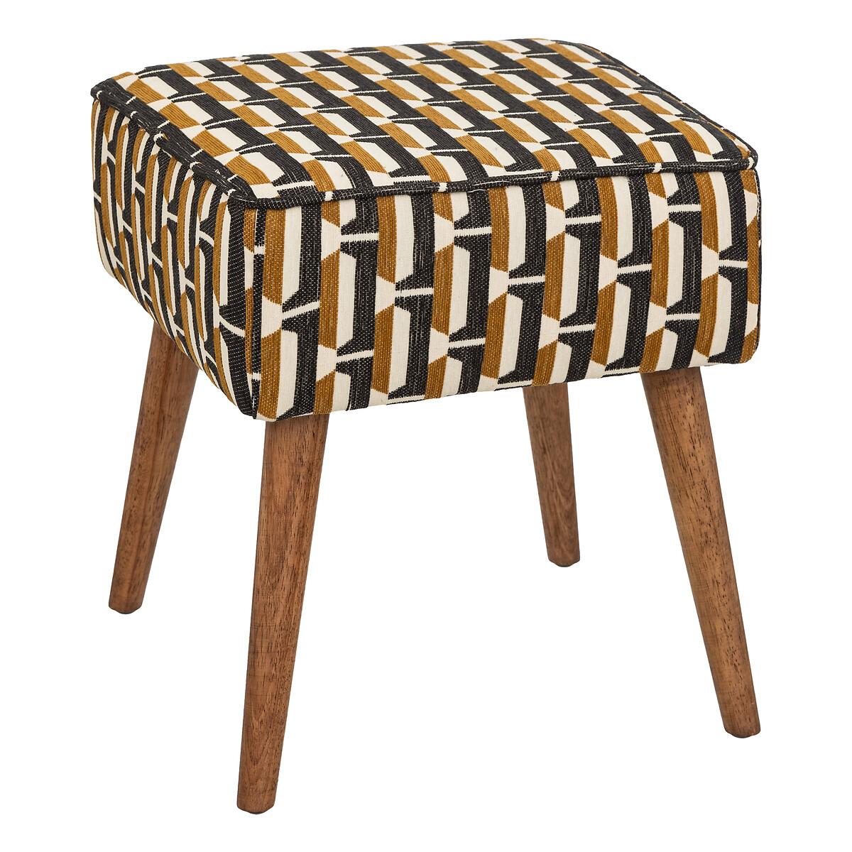 Side stool "Chiara" Black, Mustard Yellow and White