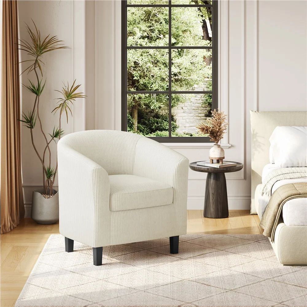 Renwick Faux Leather Barrel Accent Chair for Living Room, Set of 2, Black - Image 18