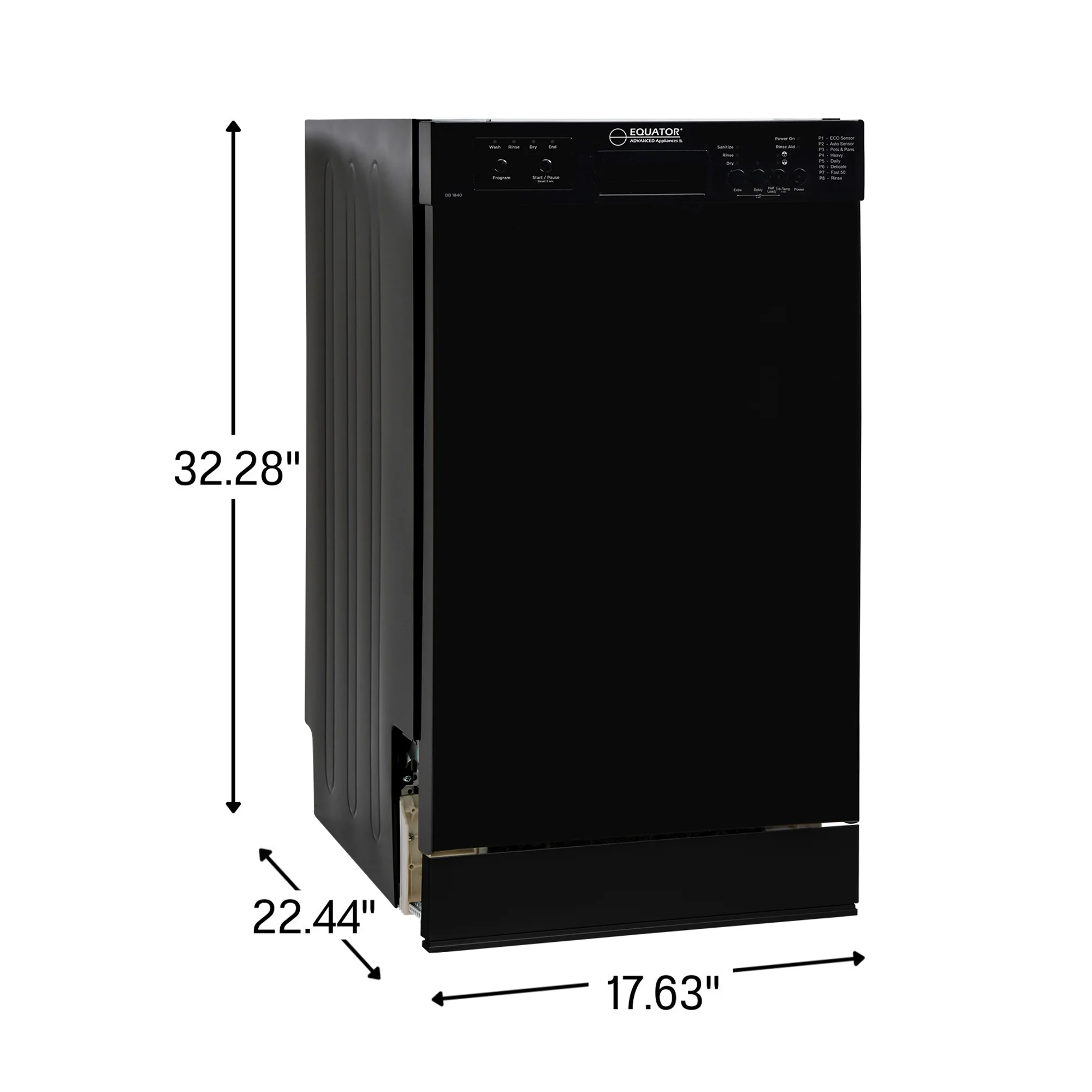 Equator 18 in Dishwasher 10 place QUIET 110V E-Star ADA+3/4 HP Garbage Disposer