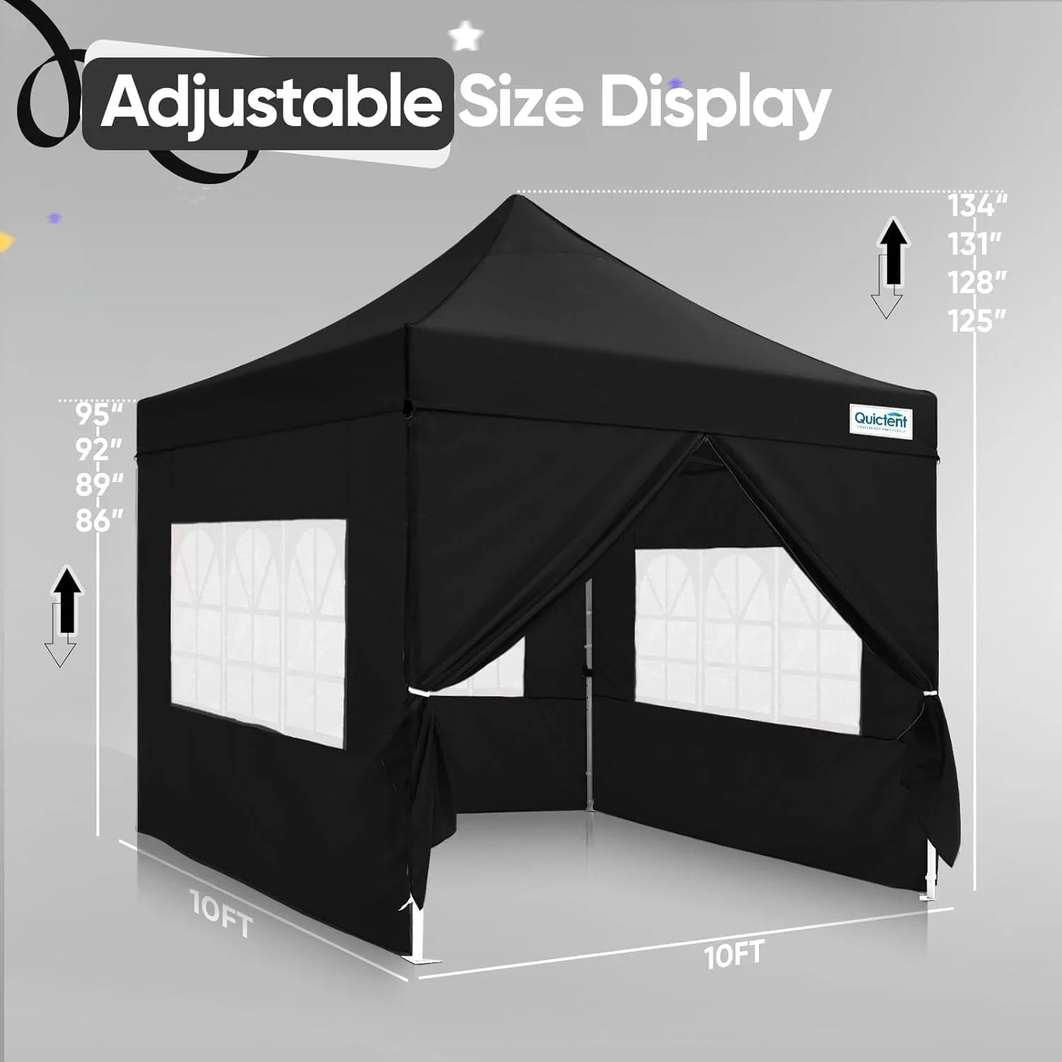 Quictent 10 x 10 ft Pop-Up Canopy Tent With Reflective Top, Fluorescent Rope And Vented Top - Image 18 Quictent 10 x 10 ft Pop-Up Canopy Tent With Reflective Top, Fluorescent Rope And Vented Top - Image 18