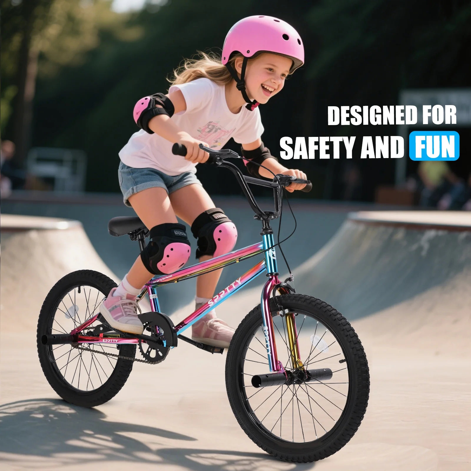 SPPTTY 20" Freestyle BMX Bike with 4 Pegs,Kids Bicycle for Teen Beginner, Age 7-14 Years,Multicolor - Image 11