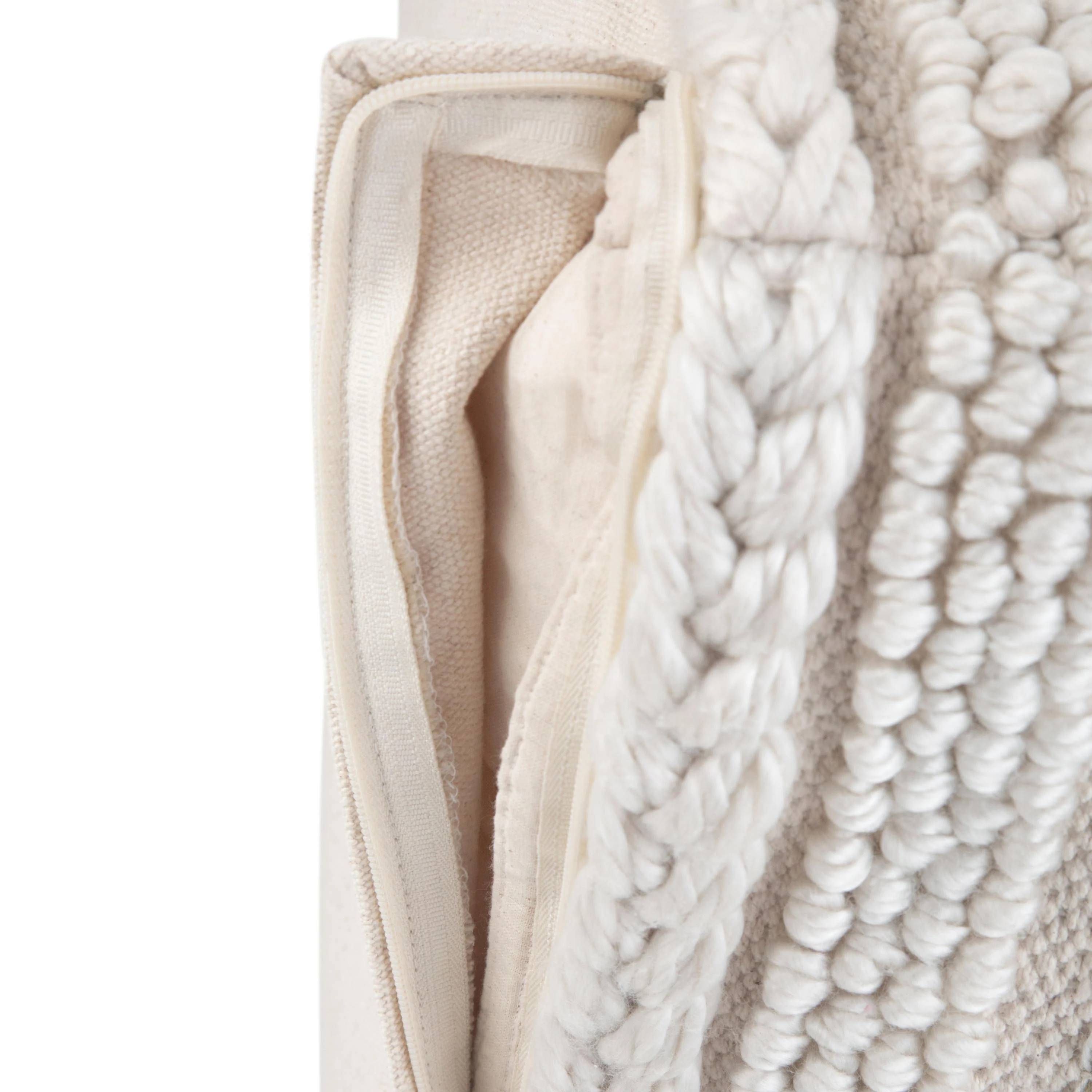 Sommer Boho Square Pouf in Natural Handloom Woven Pattern