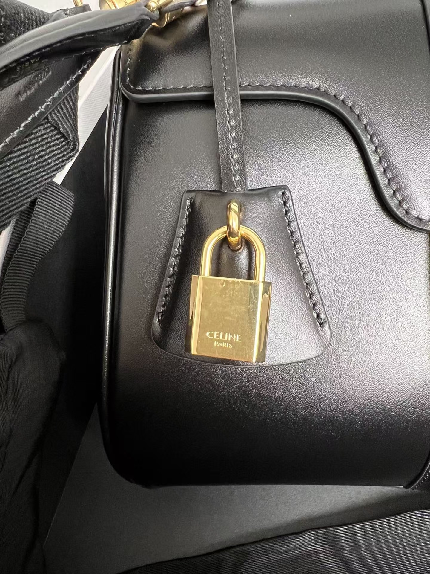 Celine Black Mini 16 in Satinated Calfskin Bag1:1High-quality replica