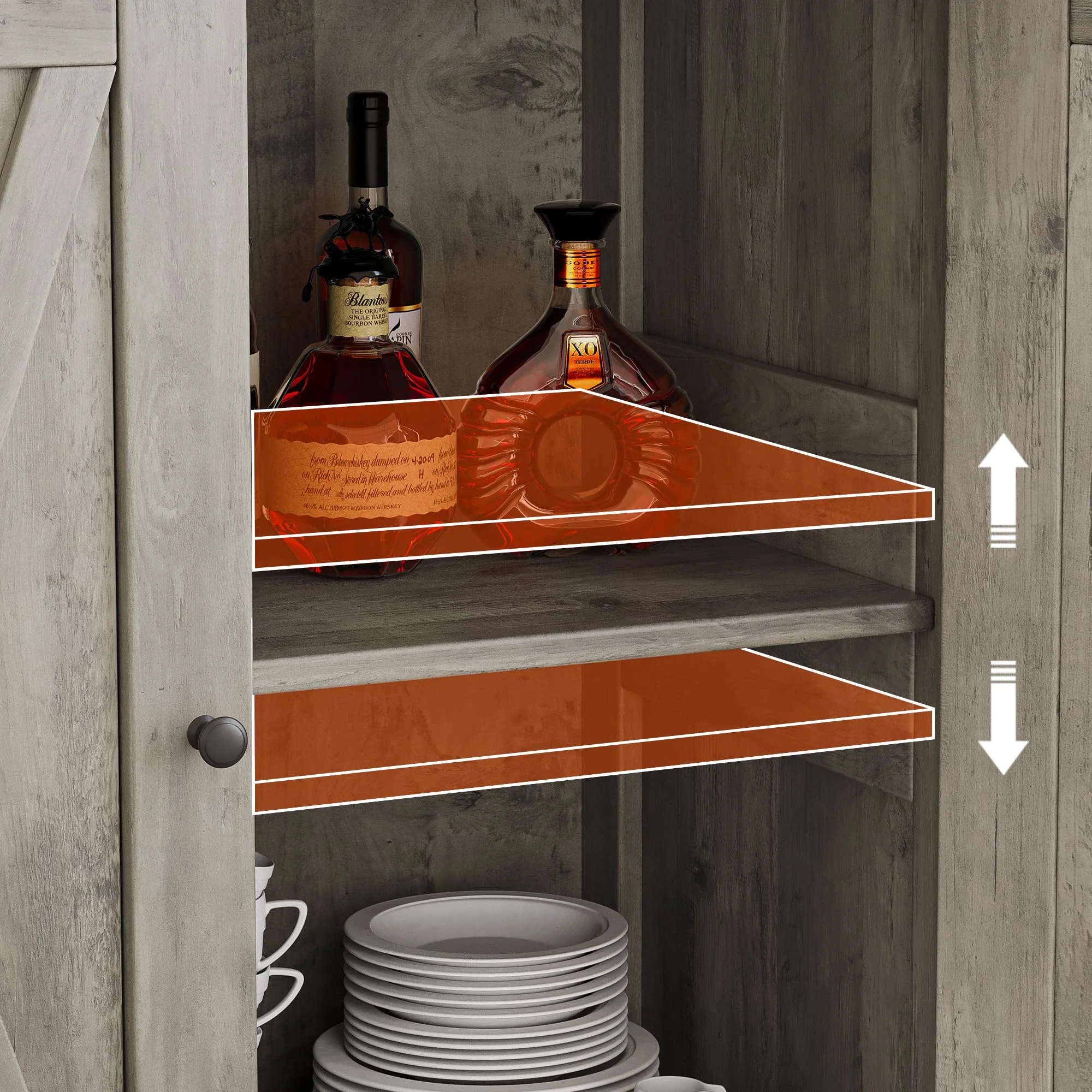 Coffee Bar Cabinet with Storage/Adjustable Shelf 30" Small Kitchen Bar Table Corner Bar Cabinet for Tea Buffet Sideboard Cabinet for Dining Room, Farmhouse Coffee Station for Wine - Image 10