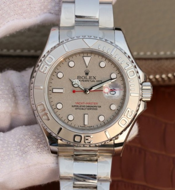 Replica Rolex Yacht-Master 116622 EW Silver Dial SS Bracelet A3135 - Elite Watch Atelier