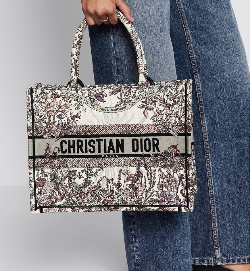 Christian Dior Medium Dior Book Tote White For Women 14in/36cm M1296ZEBQ_M20E