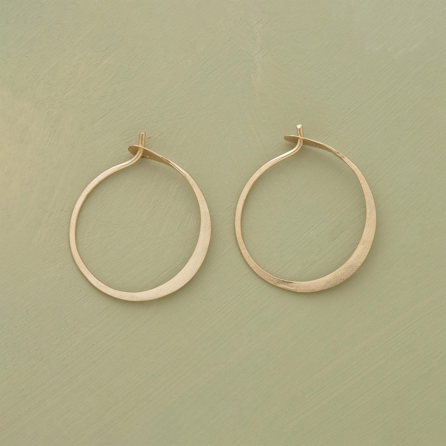 Small Hand-Forged Gold Hoops - Sundance Clothing