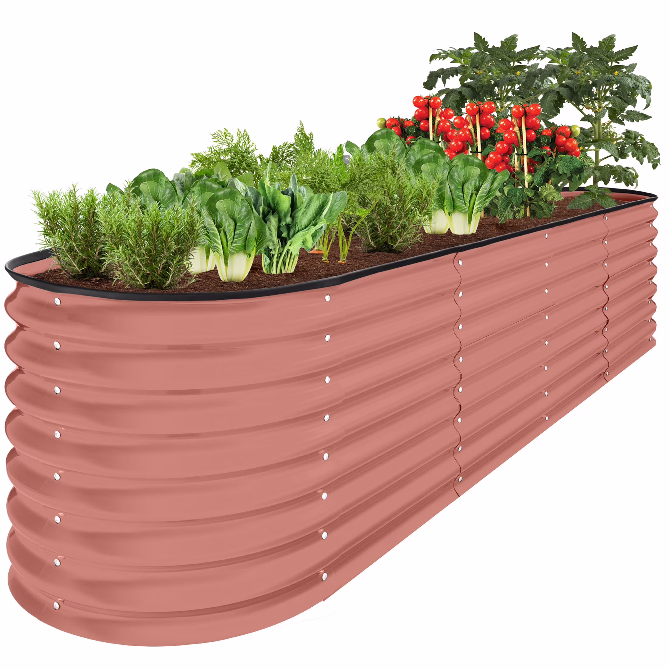Best Choice Products 8x2x2ft Metal Raised Garden Bed, Oval Outdoor Planter Box w/ 4 Support Bars - Charcoal - Image 9