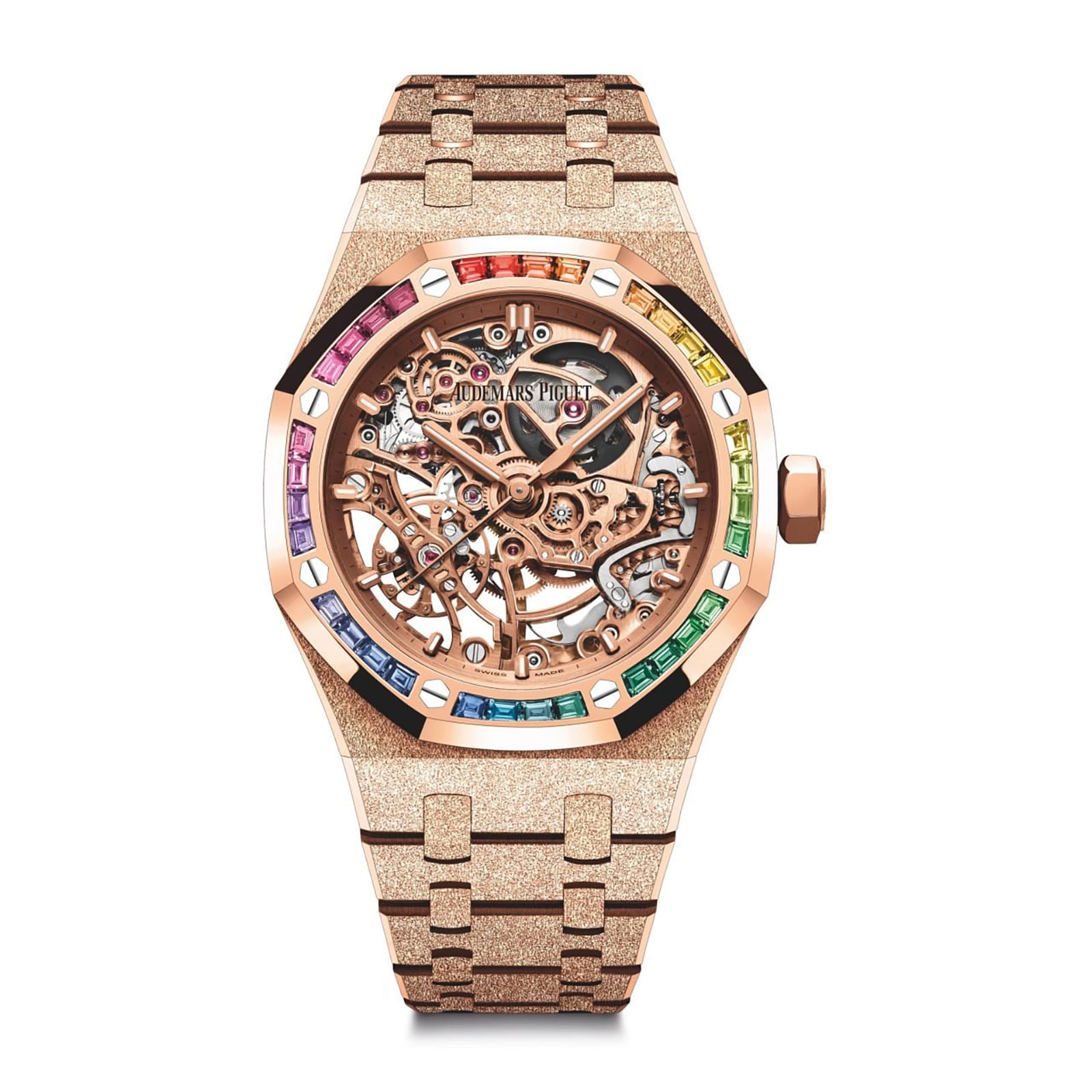 Audemars Piguet Replica Watch Royal Oak Frosted Gold Double Balance Wheel Openworked(1:1 replica) - Top club