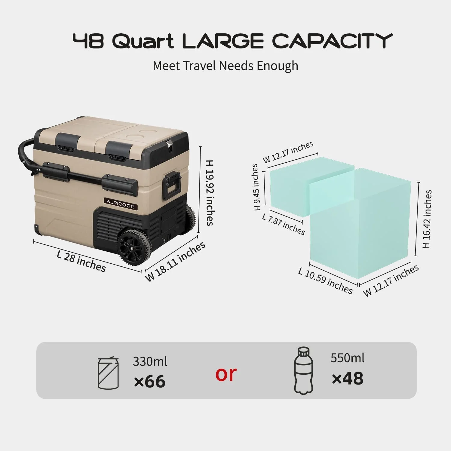 Alpicool TA35 Portable Refrigerator 37 Quart(35 Liter) Dual Temperature Control Fridge Mini Freezer for Travel,Camping,Fishing, Outdoor -12/24V DC - Image 32