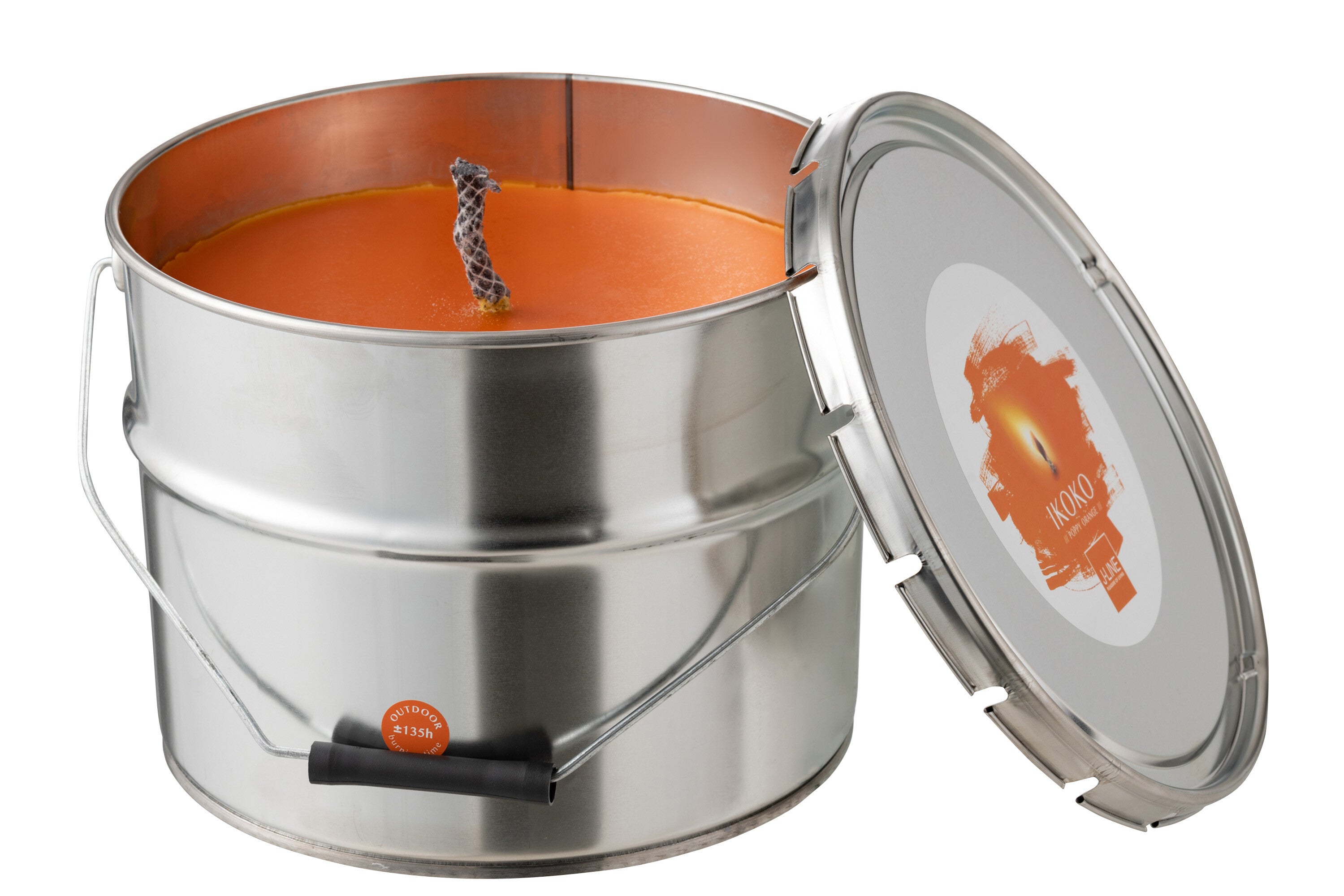 J-Line buitenkaars Verfpot Ikoko - metaal - oranje - large - 135U
