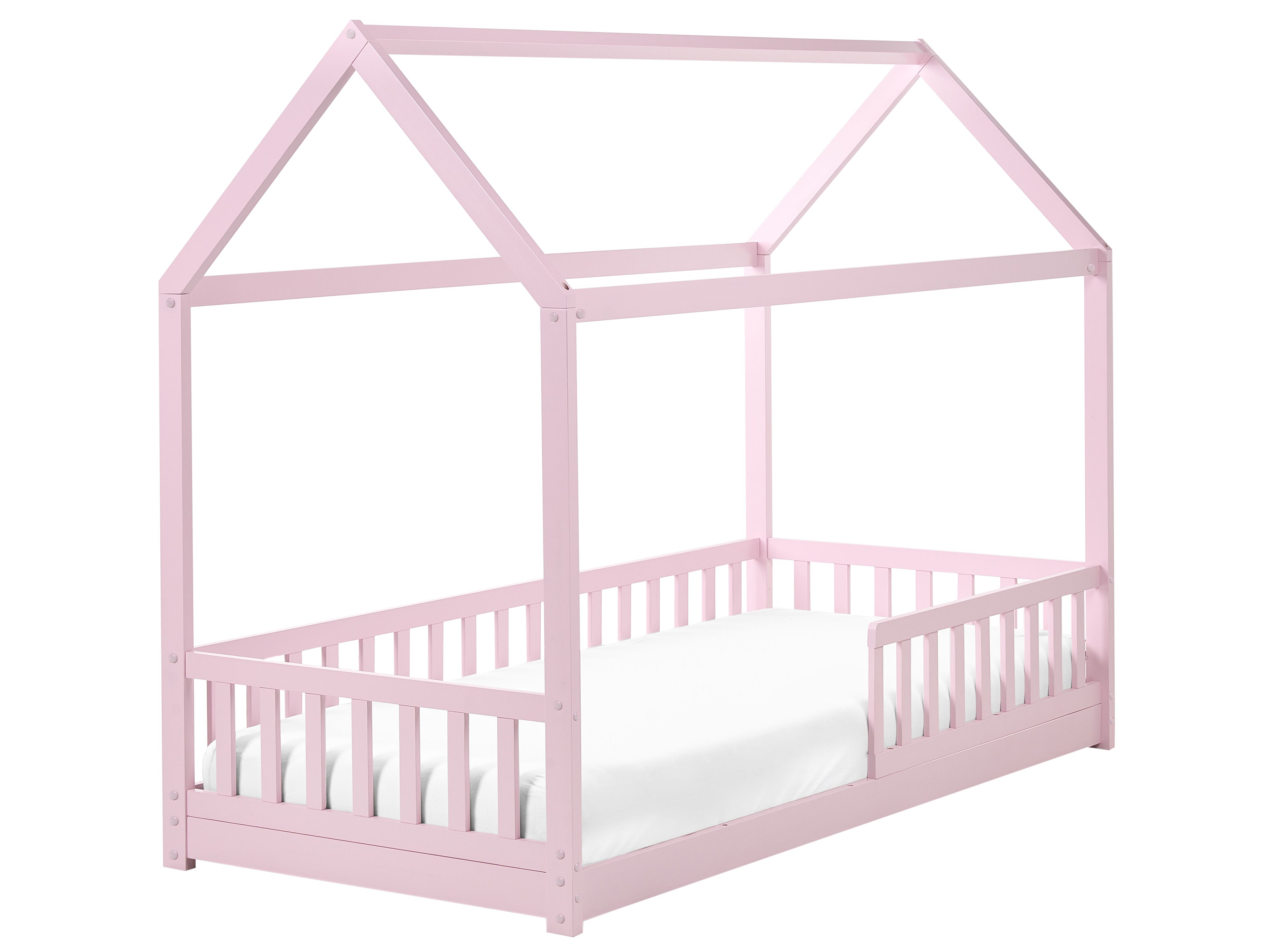 Kids Bed House Pine Wood COSSAYE 90 x 200 cm (EU Single) Pastel Pink