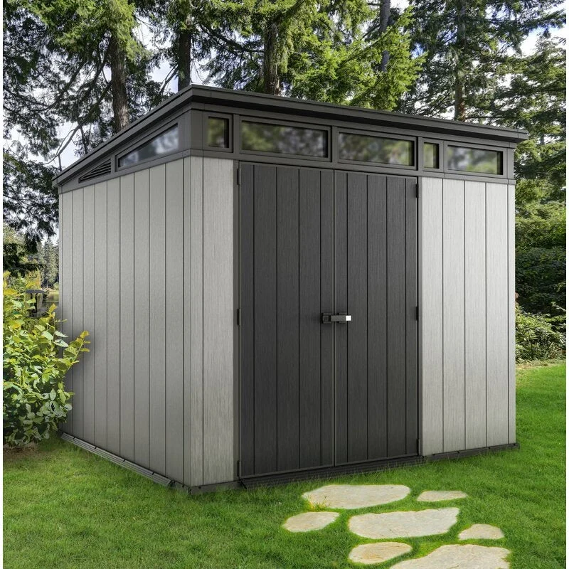 Artisan Plastic Storage Shed 9 ft W x 7.5 ft D Grey & Black - Artisan 97 - Image 3 Artisan Plastic Storage Shed 9 ft W x 7.5 ft D Grey & Black - Artisan 97 - Image 3