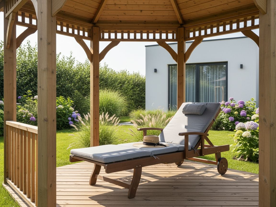 Sun Lounger with Cushion AMANTEA PREMIUM Acacia Wood Grey Melange