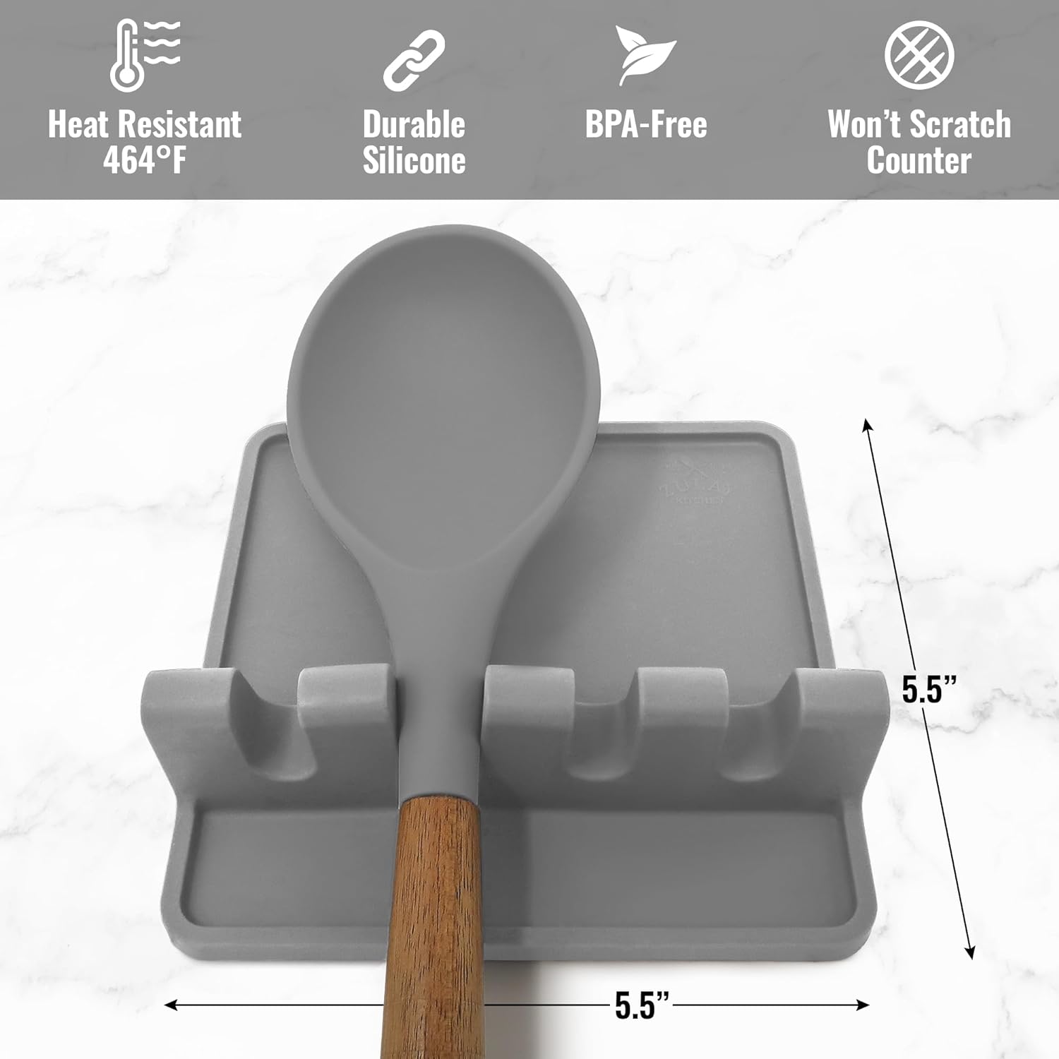 Silicone Spoon Rest With Drip Pad Heat-Resistant Utensil Rest Spoon Holder for Kitchen Counter Versatile Lid Holder