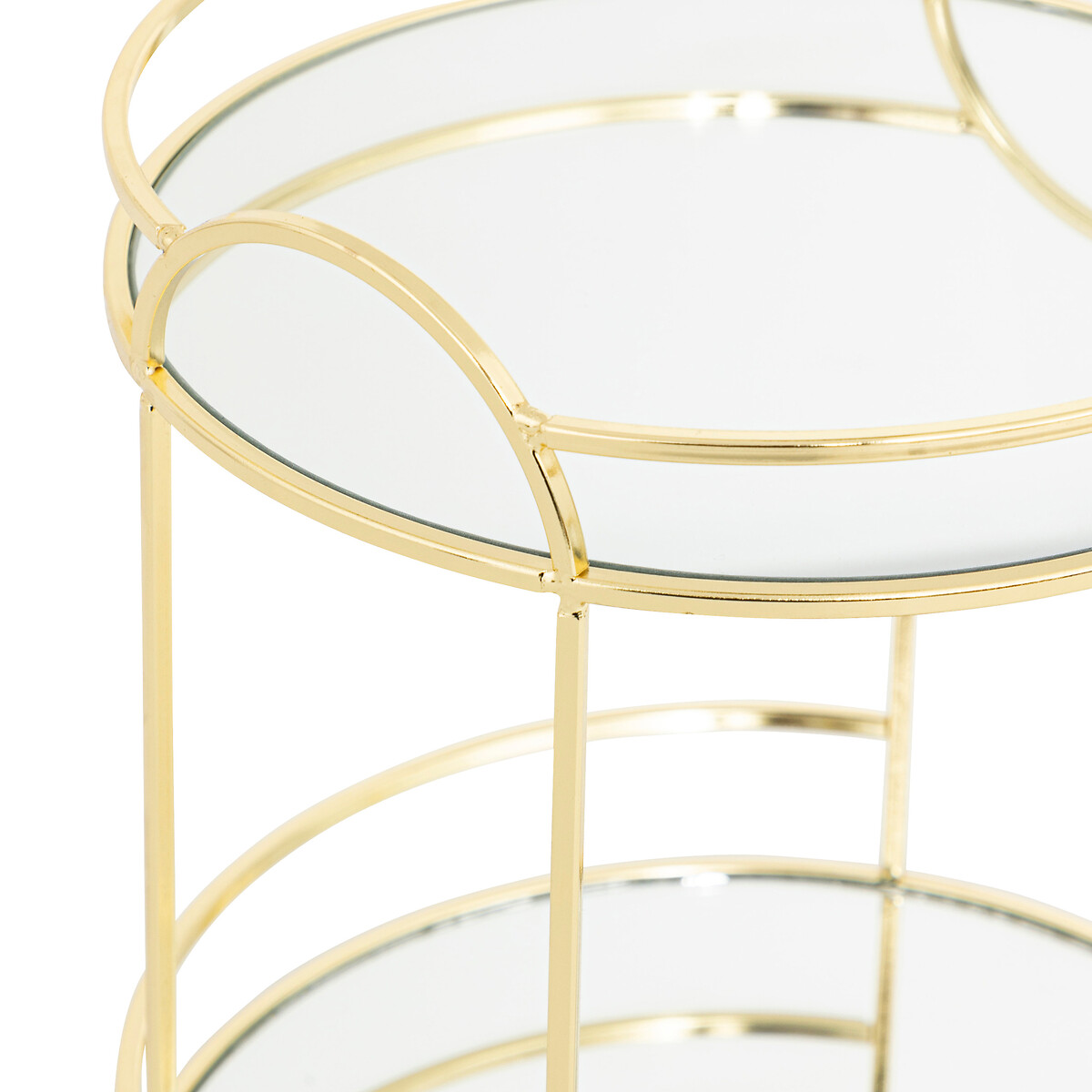 2-tier mirror tray "Feel" Gilt, H.24 cm