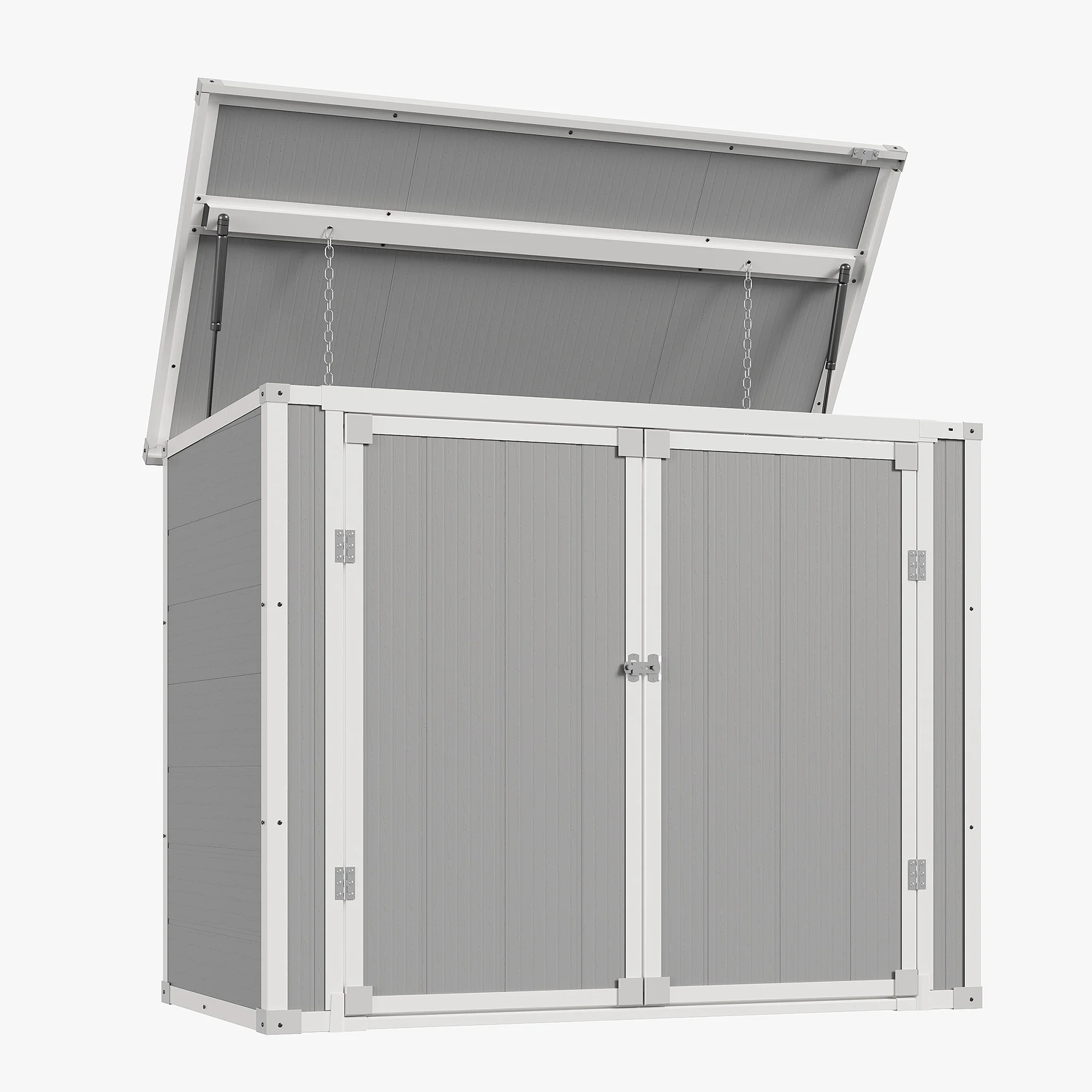 UDPATIO Outdoor Storage Shed 5x3 FT, Resin Garden Shed for Backyard, Patio, Lawn, Grey & White - Image 31