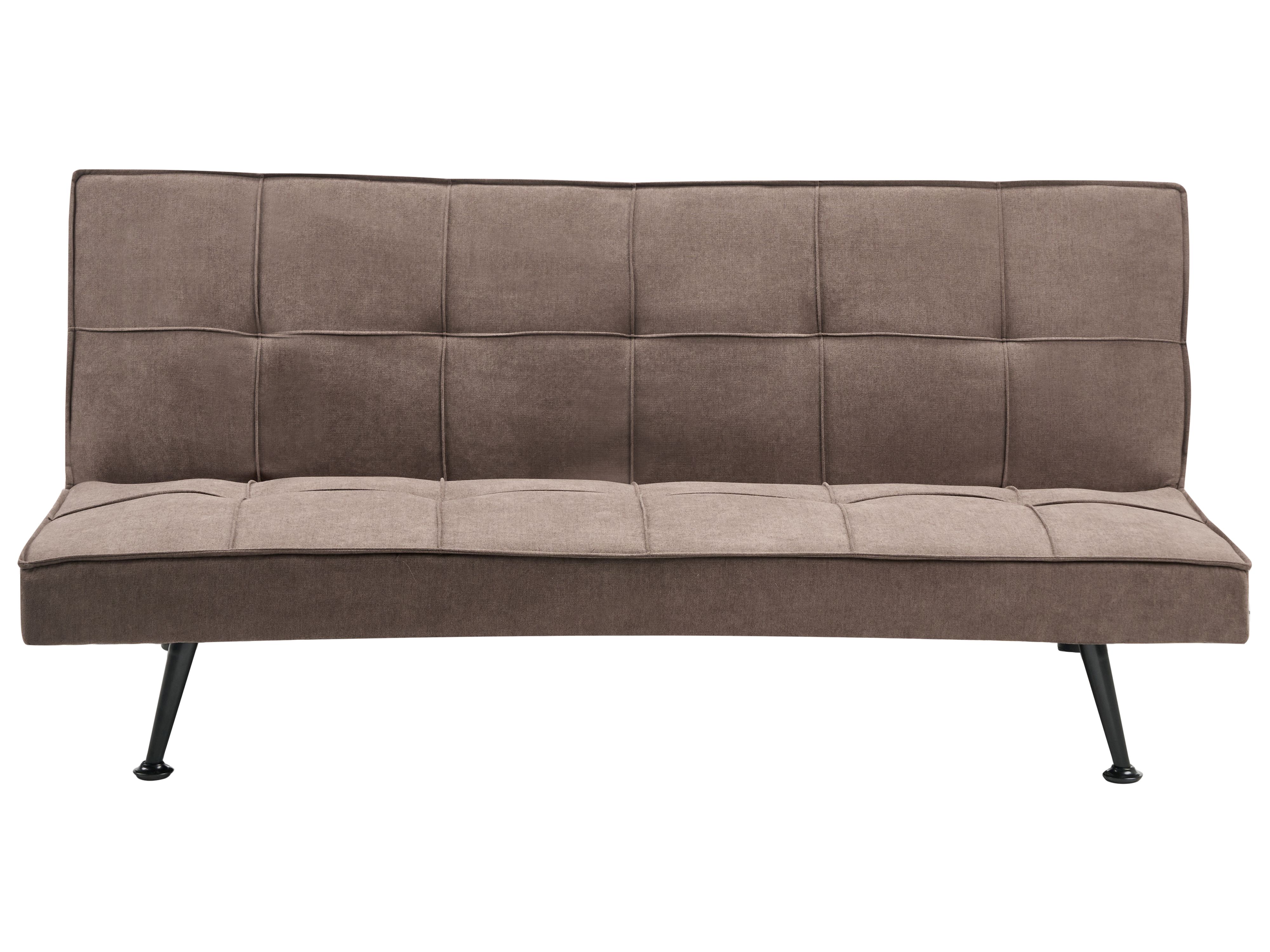 Sofa Bed 3 Seater HASLE Fabric Brown