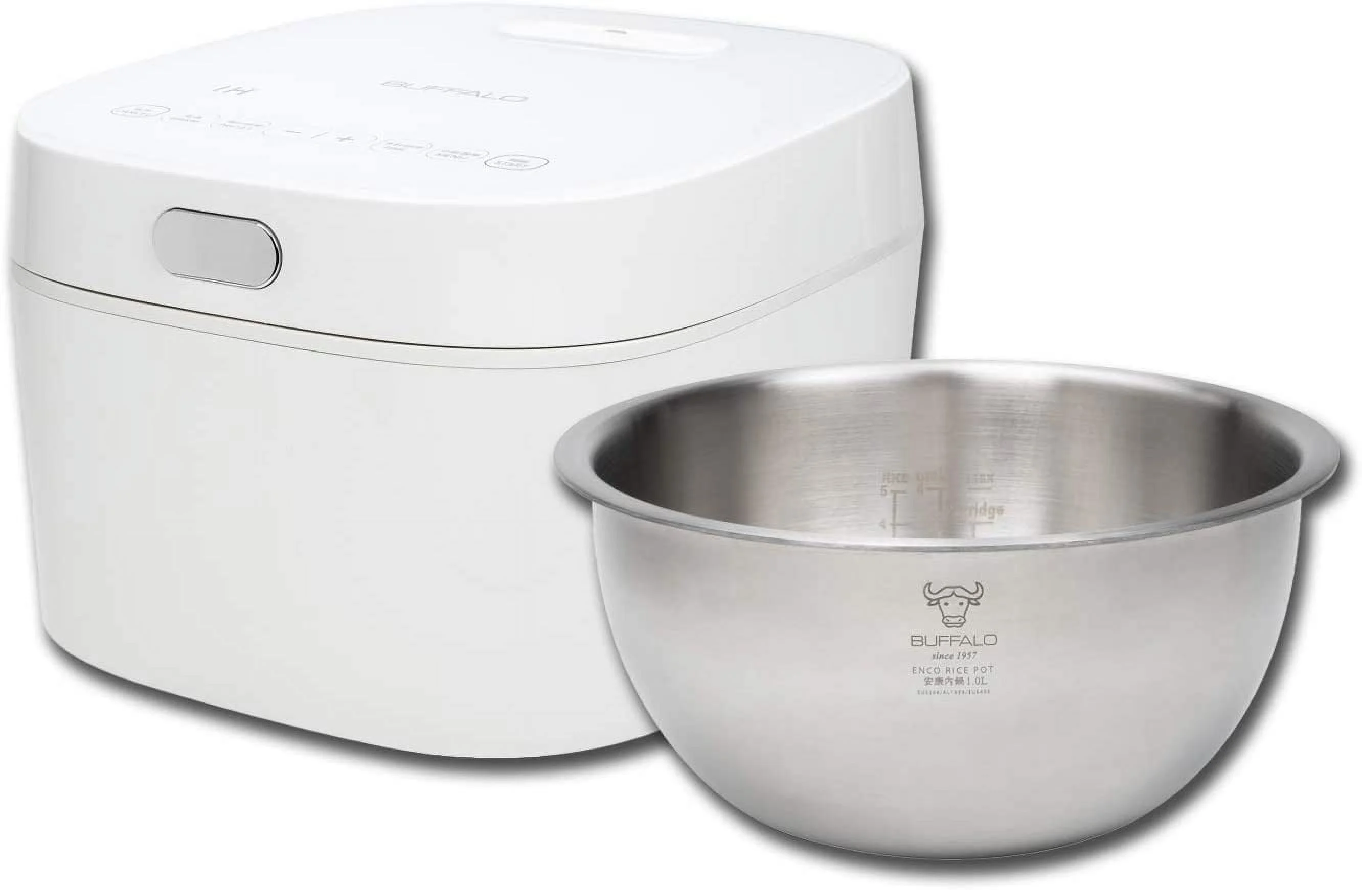 Buffalo White IH SMART COOKER, Rice Cooker and Warmer, 1 L, 5 cups of rice, Non-Coating inner pot, Efficient, Multiple function, Induction Heating (5 cups) - Image 4