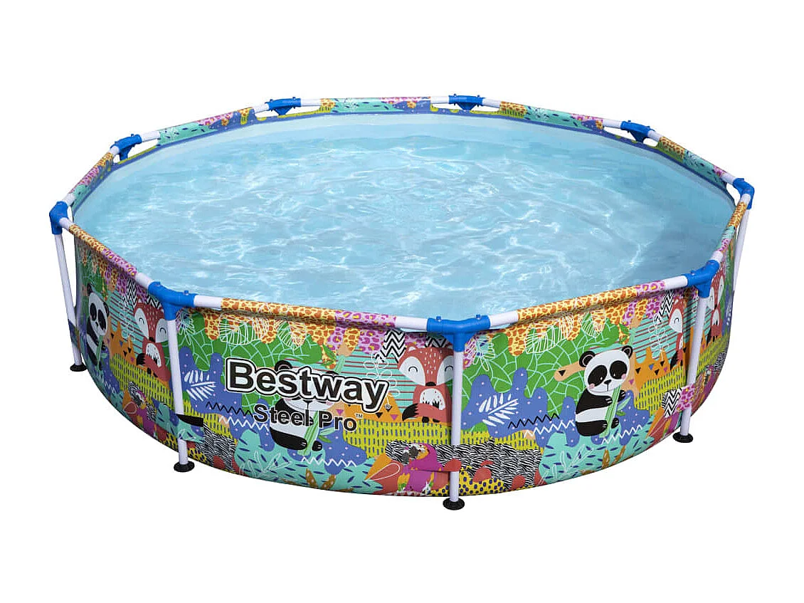 Piscine Hors-Sol Tubulaire pour Enfants Bestway Steel Pro 274X66 cm Design Animaux
