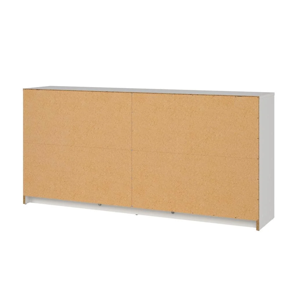 Portland 6-Drawer Double Dresser in White 26.89 in. H x 56.34 in. W x 12.46 in. D - Image 4