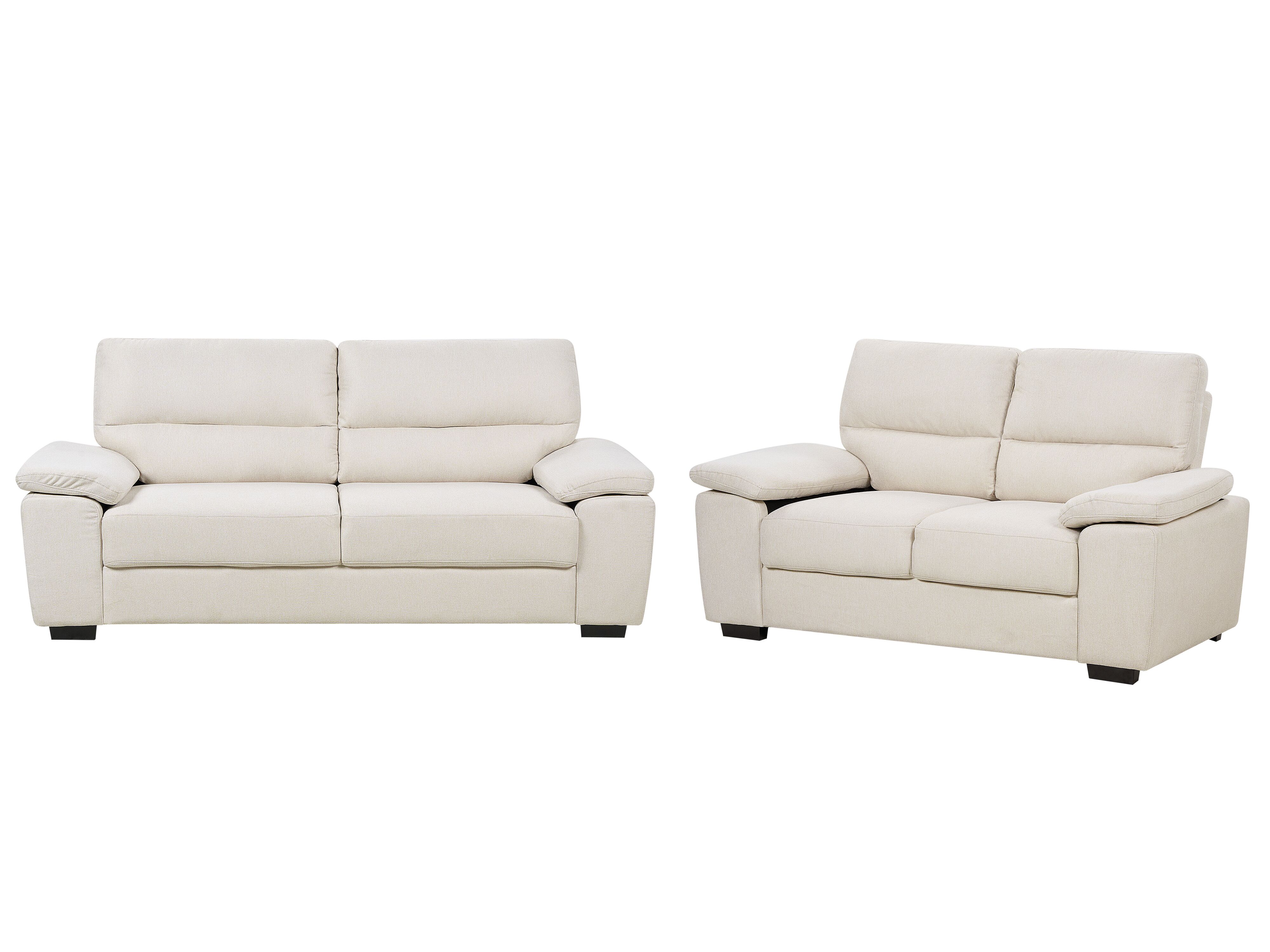 Living Room Set 5 Seater VOGAR Fabric Light Beige