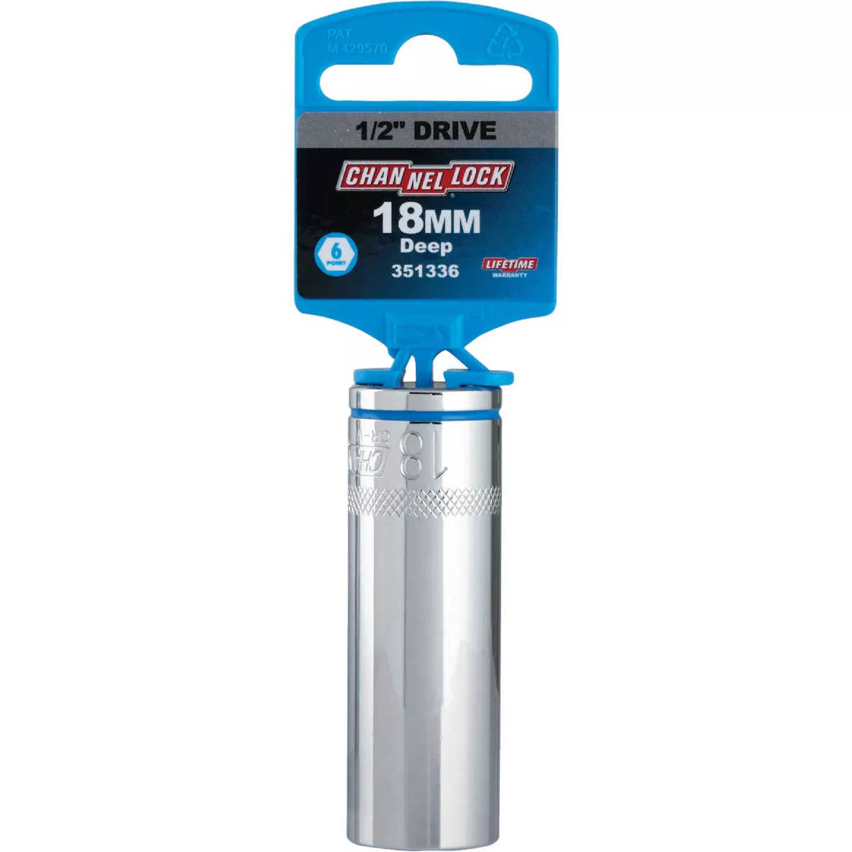 Channellock 1/2 In. Drive 18 mm 6-Point Deep Metric Socket