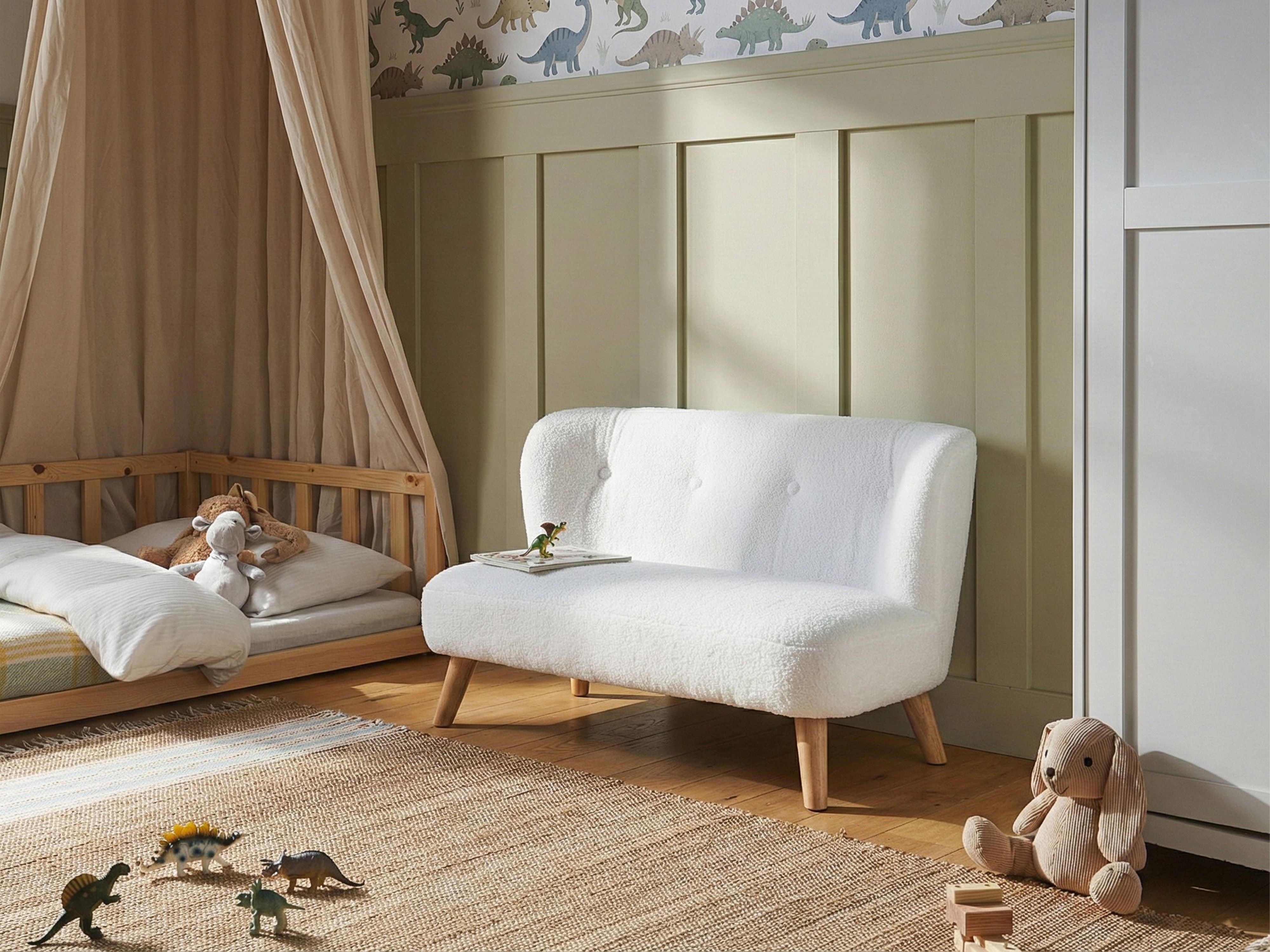Kids Sofa LOTE Boucle White