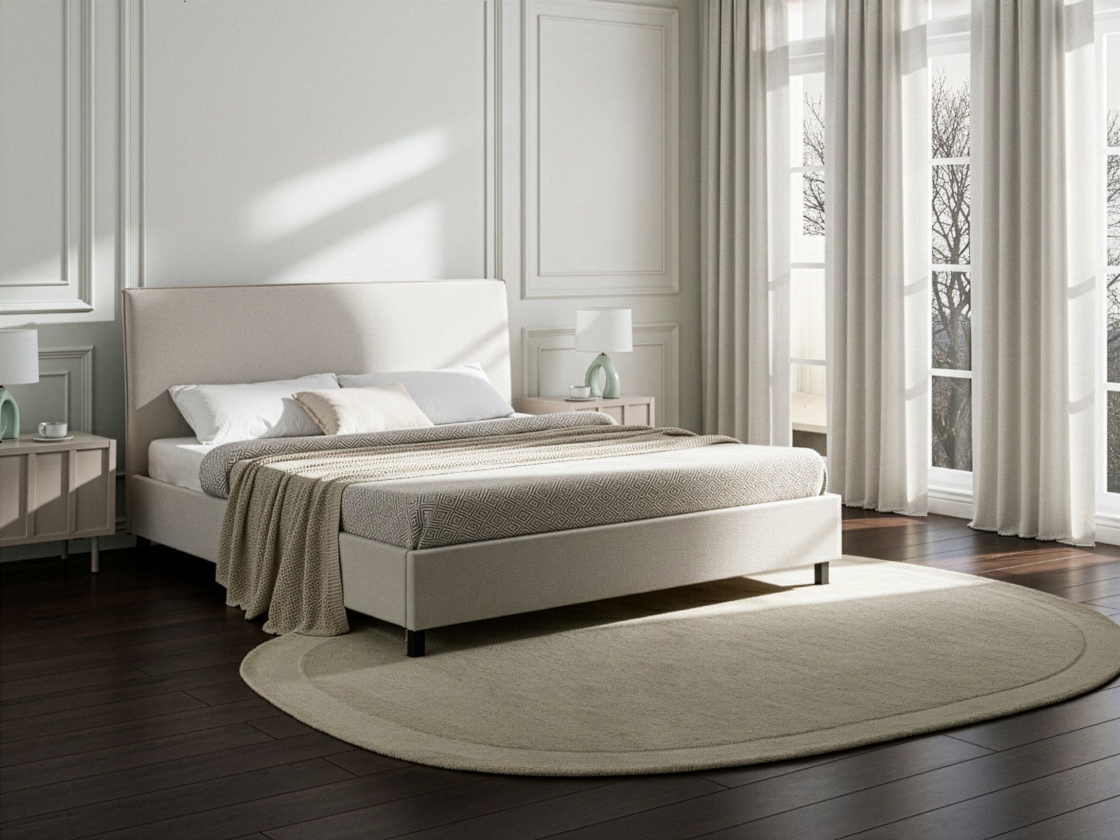 Bed Fabric SENNEZ 180 x 200 cm (EU Super King) Beige
