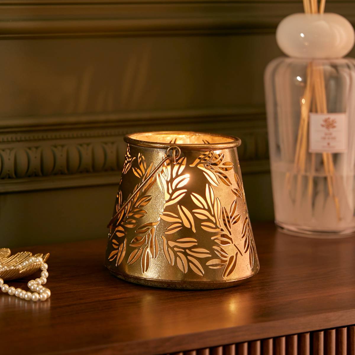 Lantern "Belli" Gold, 17x15.2 cm