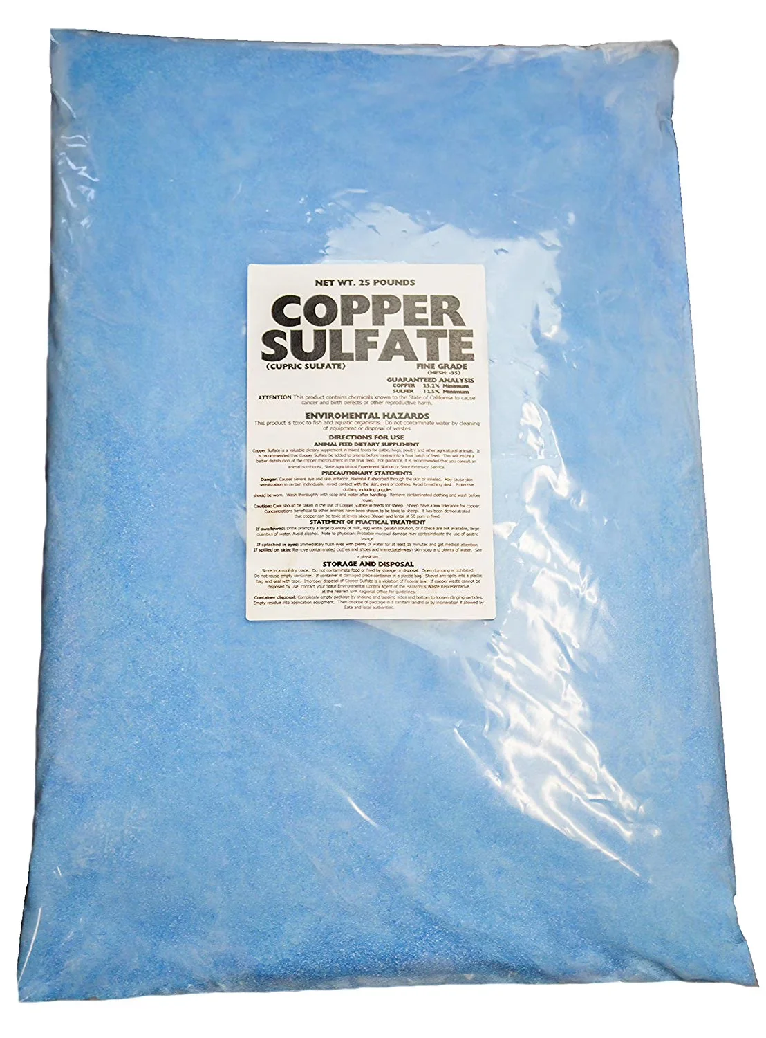 Earthworks Health Copper Sulfate Fine Crystals 25 lb Bag - Image 2 Earthworks Health Copper Sulfate Fine Crystals 25 lb Bag - Image 2